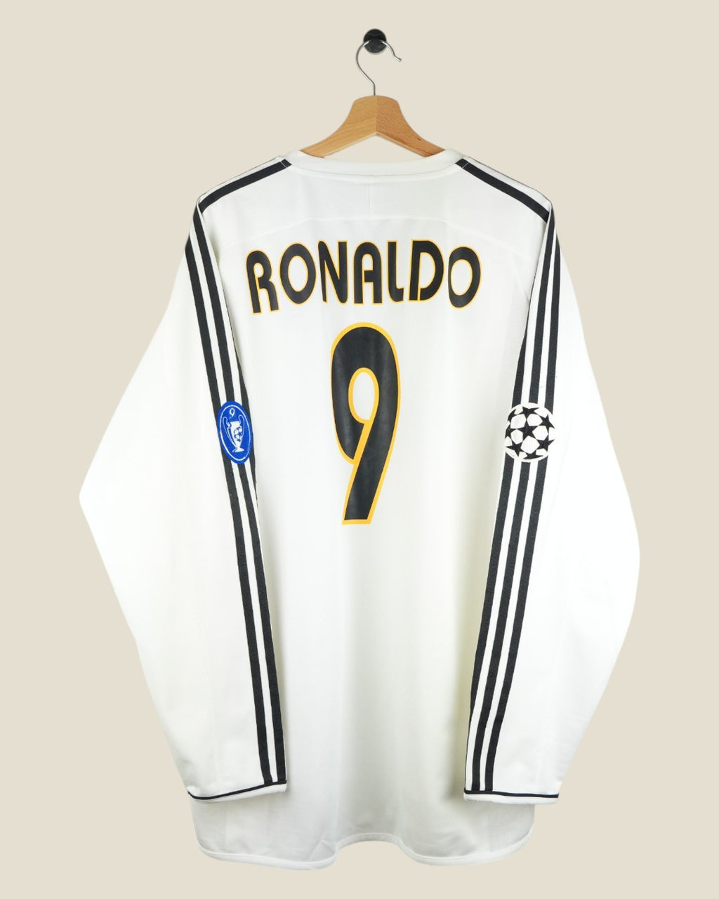 REAL MADRID 2003/04 RONALDO UCL HOME SHIRT L/S (XL) ADIDAS