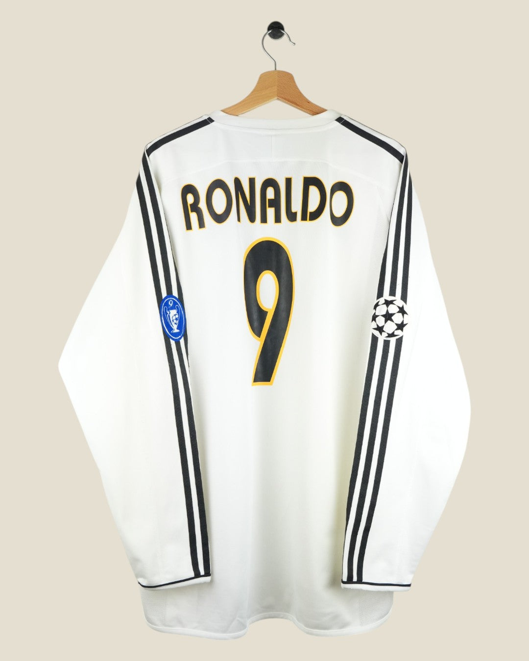 REAL MADRID 2003/04 RONALDO UCL HOME SHIRT L/S (XL) ADIDAS