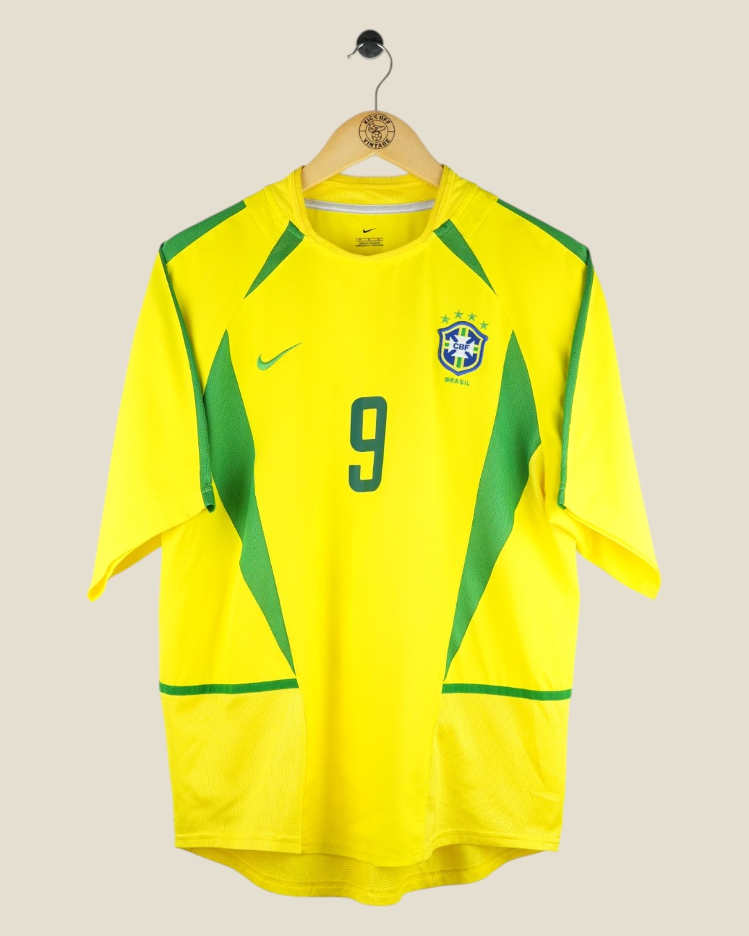 BRAZIL 2002 RONALDO HOME SHIRT (M) NIKE