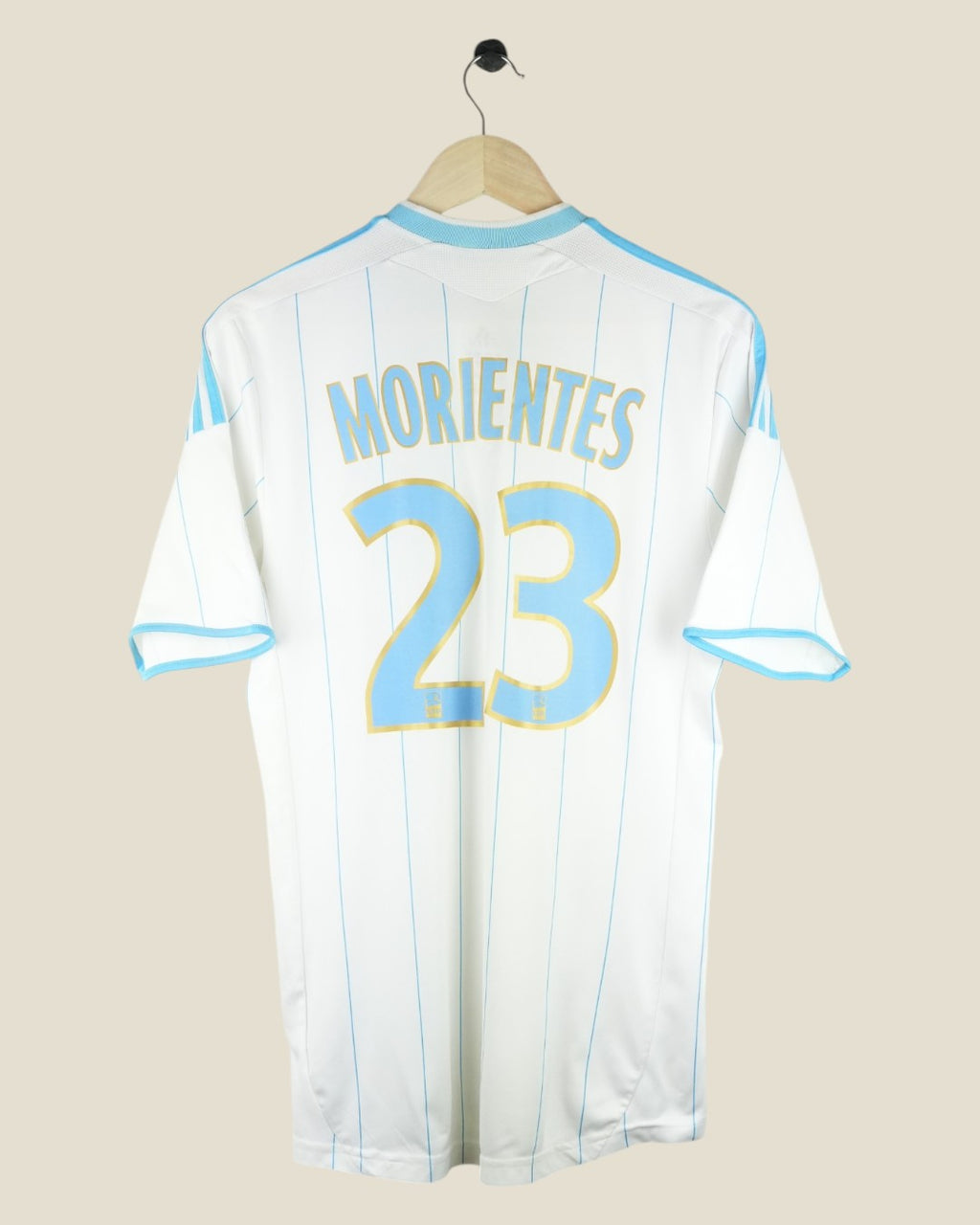 OLYMPIQUE MARSEILLE 2009/10 MORIENTES HOME SHIRT (L) ADIDAS