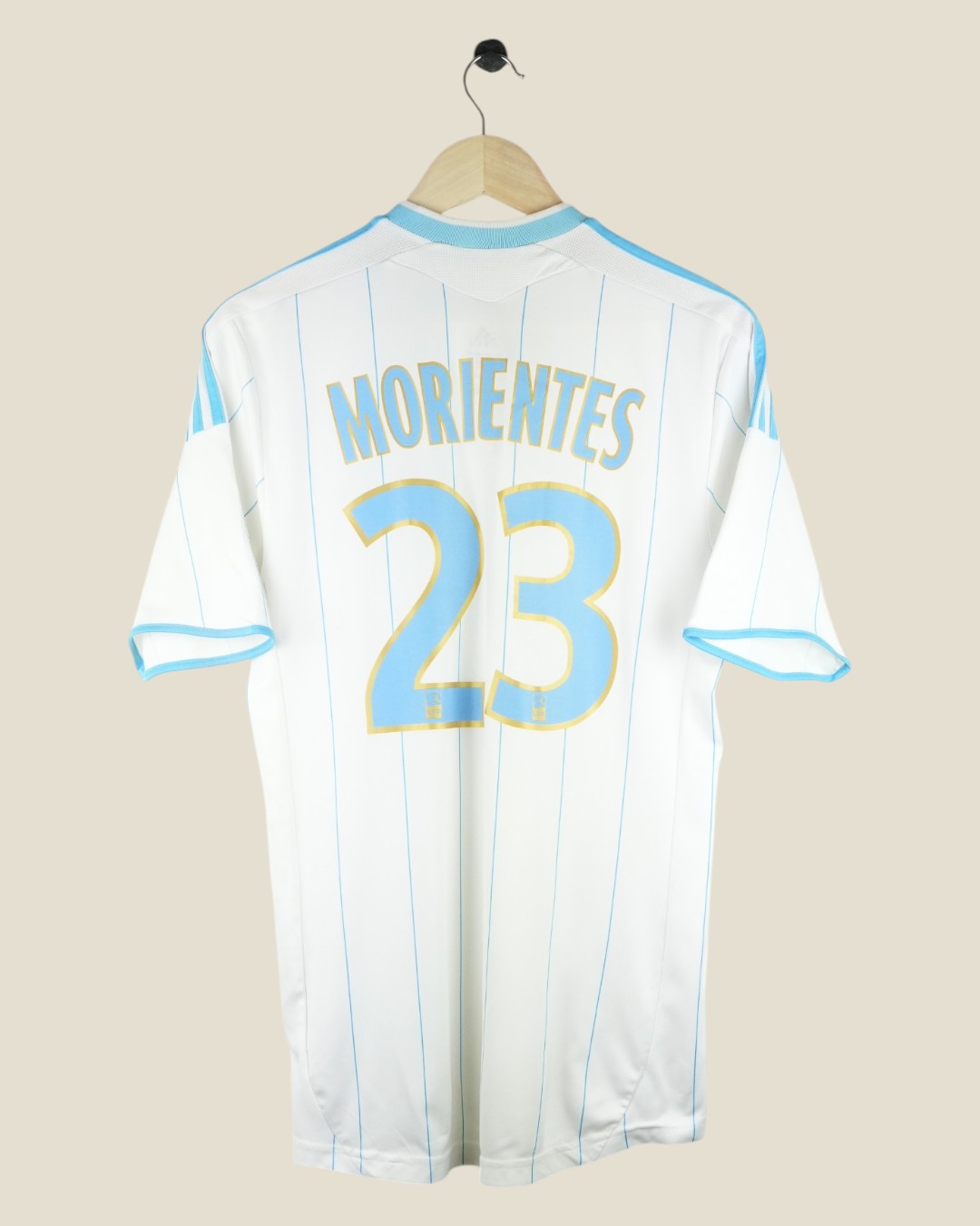 OLYMPIQUE MARSEILLE 2009/10 MORIENTES HOME SHIRT (L) ADIDAS