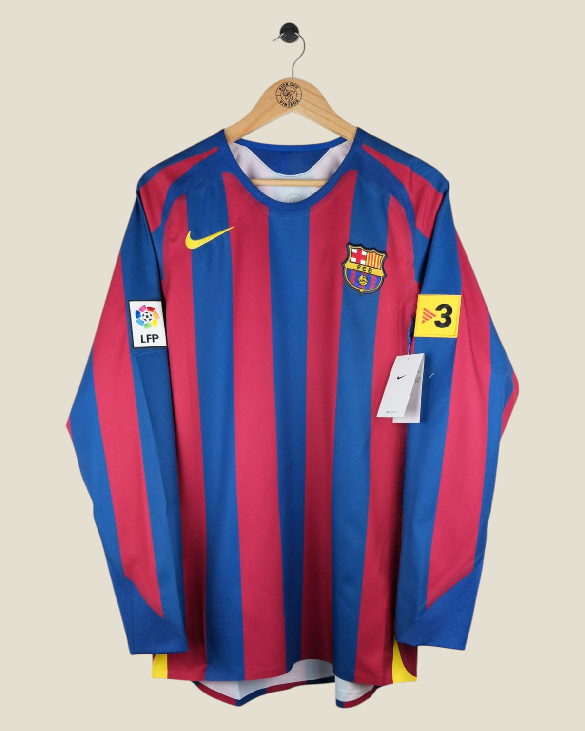 BARCELONA 2004/05 RONALDINHO L/S BNWT RE-ISSUE SHIRT (M) NIKE