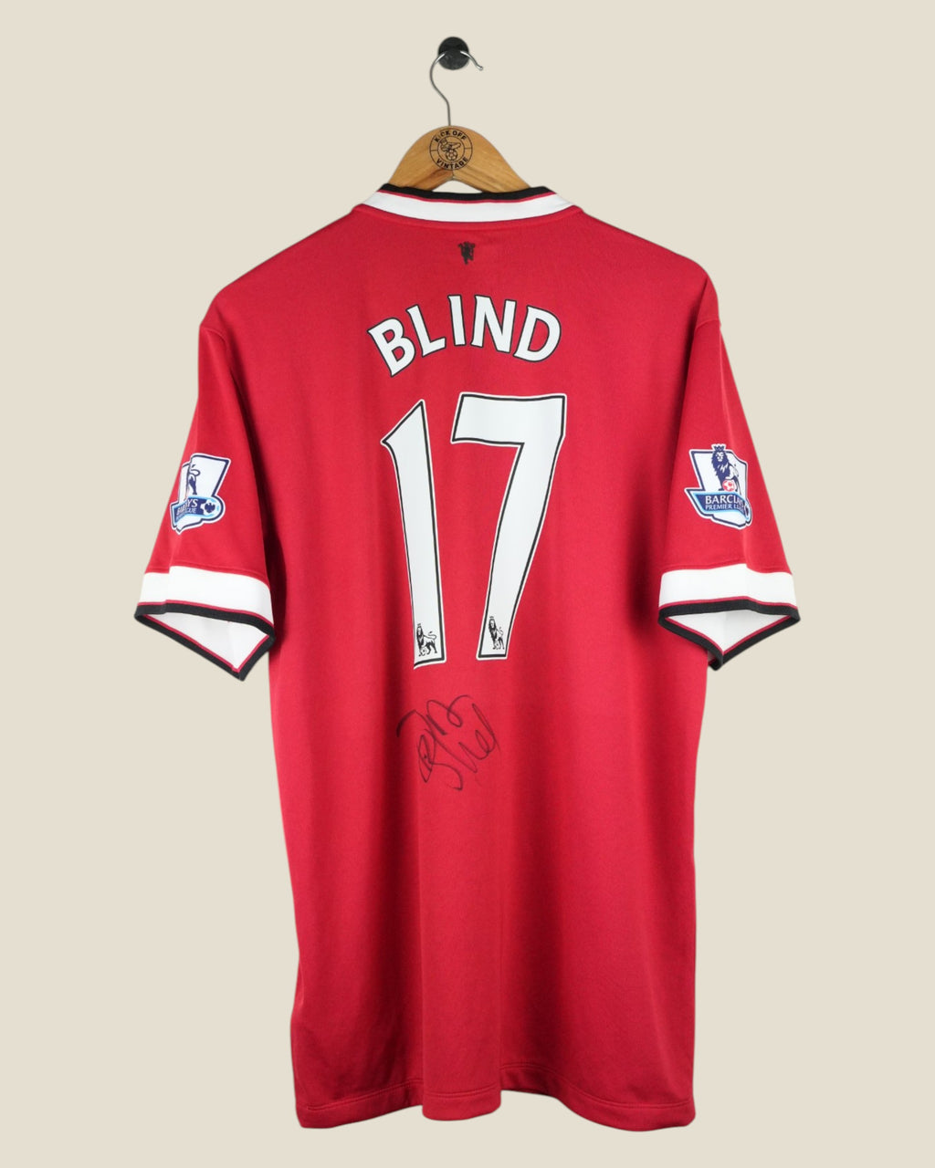 MANCHESTER UNITED 2014/15 BLIND HOME SHIRT SIGNED BNWT (L) NIKE