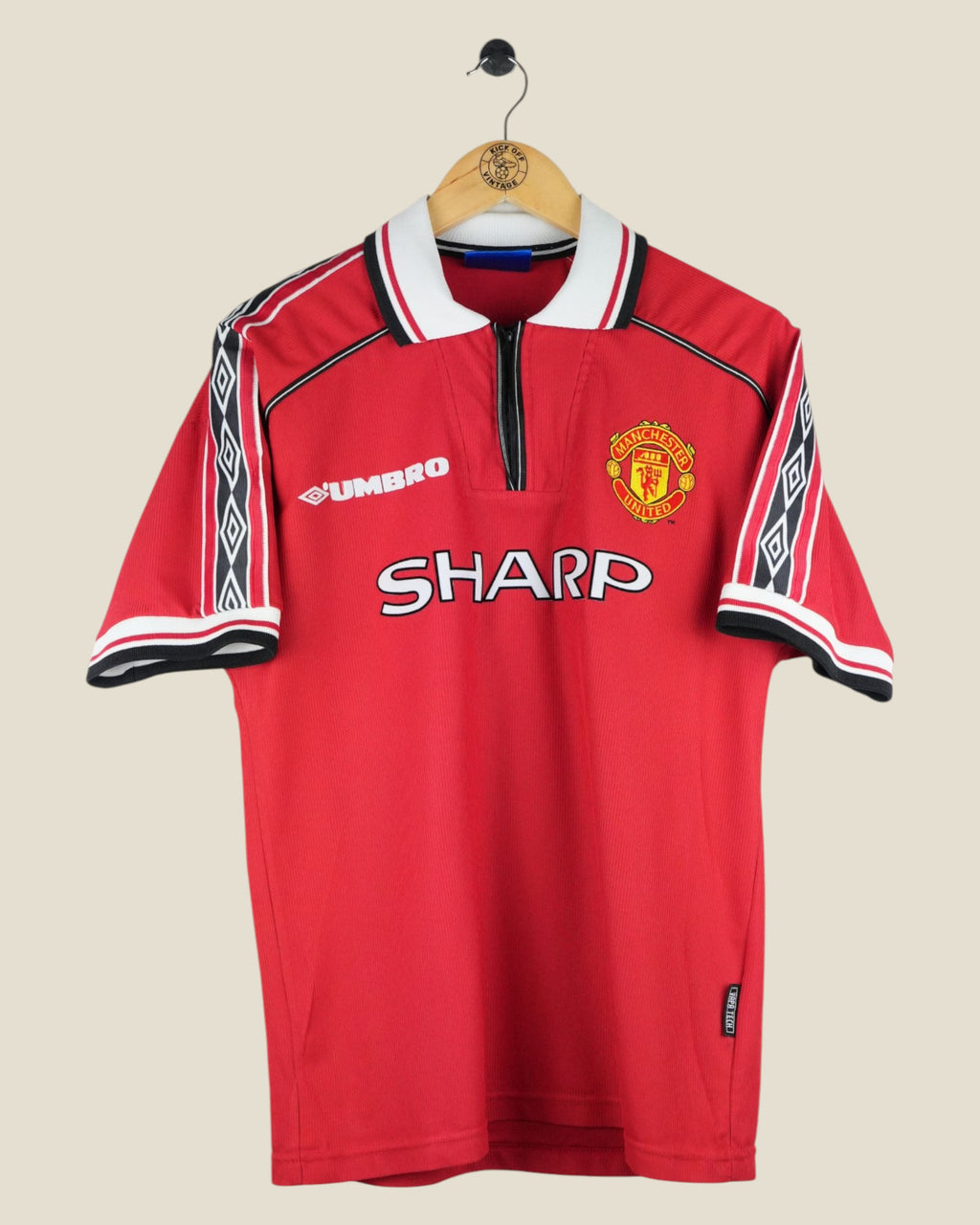 MANCHESTER UNITED 1998/00 BECKHAM HOME SHIRT (M) UMBRO
