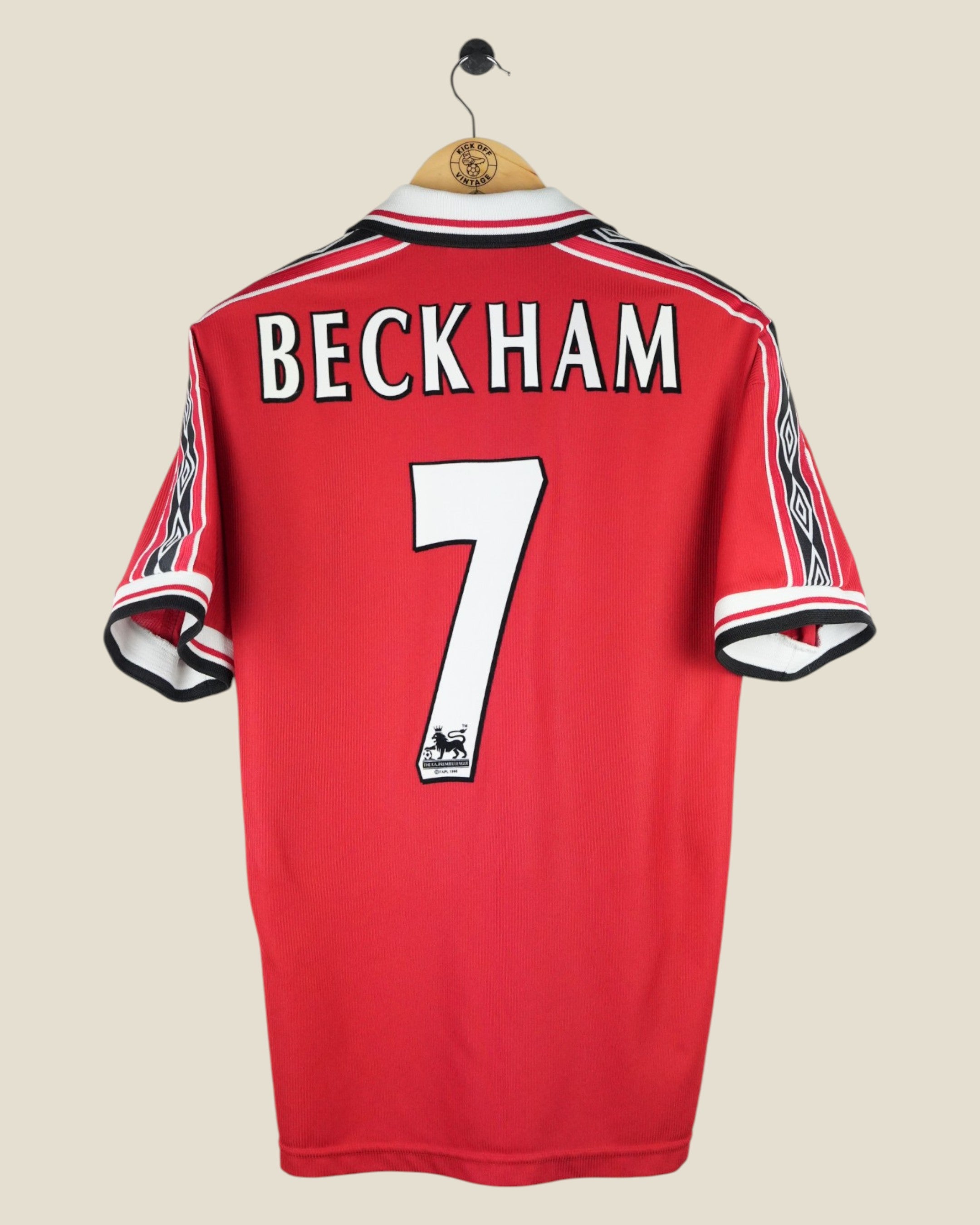 MANCHESTER UNITED 1998/00 BECKHAM HOME SHIRT (M) UMBRO