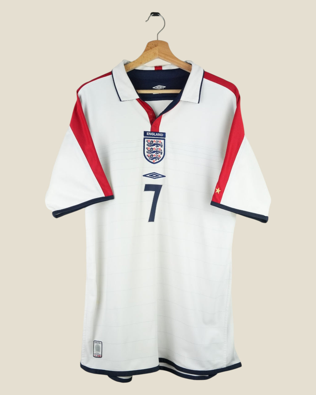 ENGLAND 2004 BECKHAM HOME SHIRT (XL) UMBRO