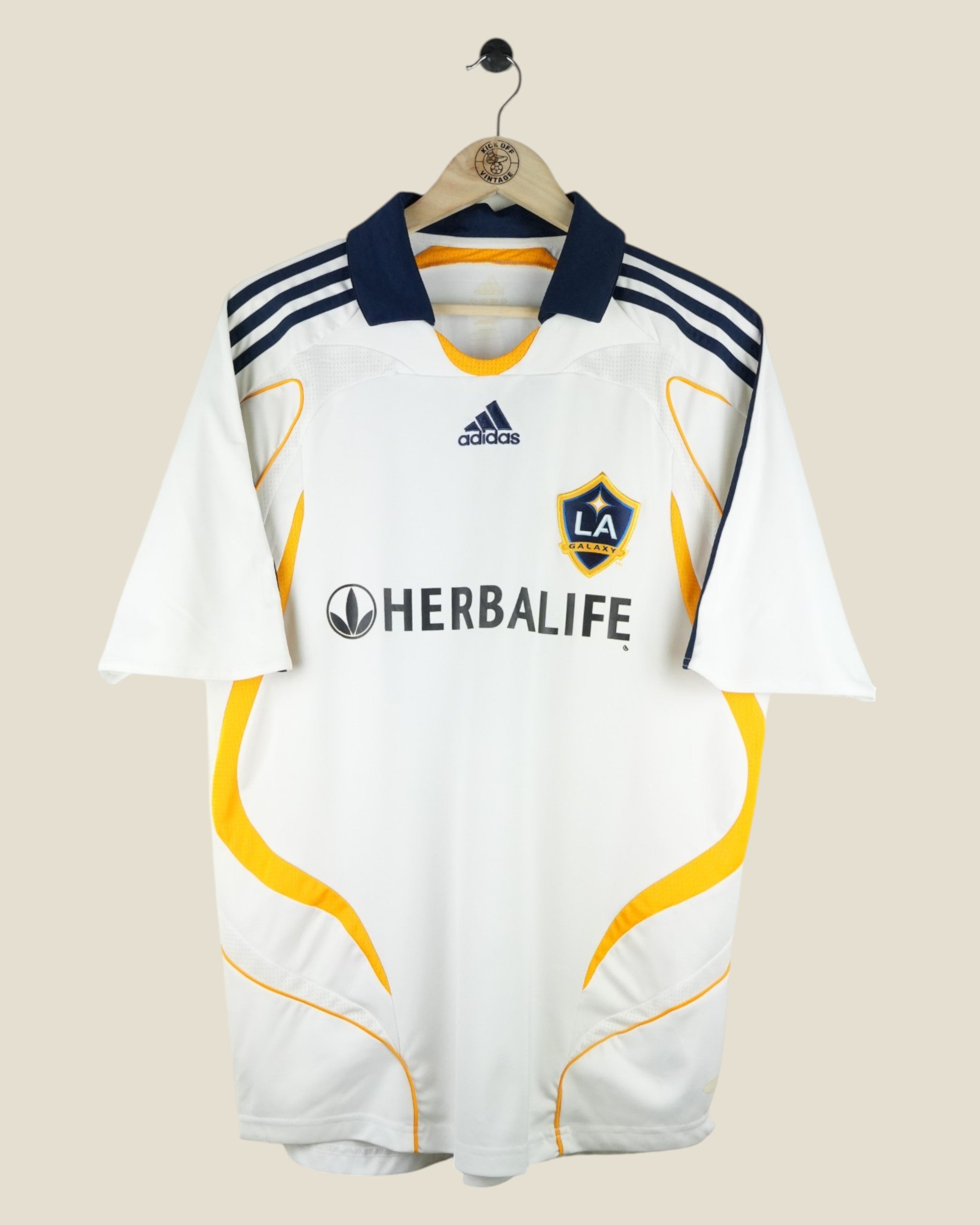 LA GALAXY 2007/08 BECKHAM HOME SHIRT (L) ADIDAS