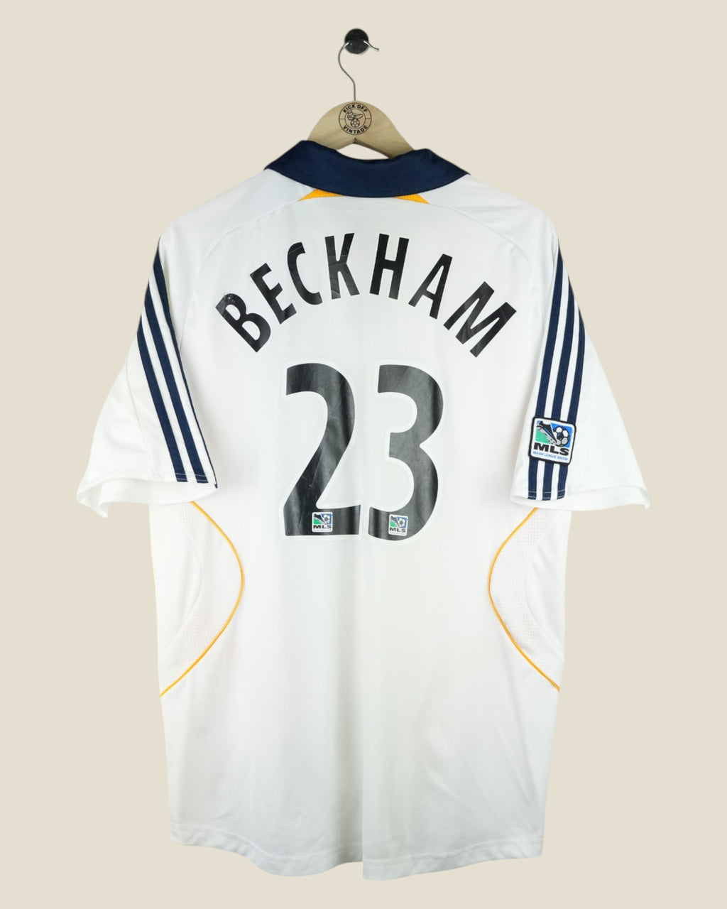 LA GALAXY 2007/08 BECKHAM HOME SHIRT (L) ADIDAS