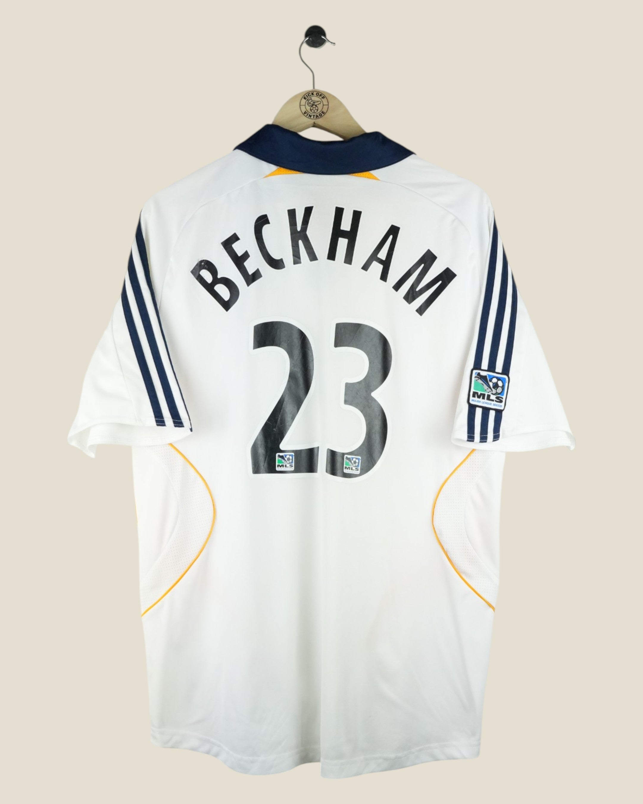 LA GALAXY 2007/08 BECKHAM HOME SHIRT (L) ADIDAS