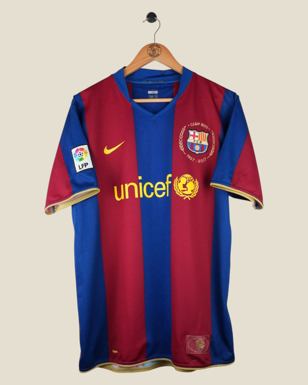 BARCELONA 2007/08 RONALDINHO HOME SHIRT (L) NIKE