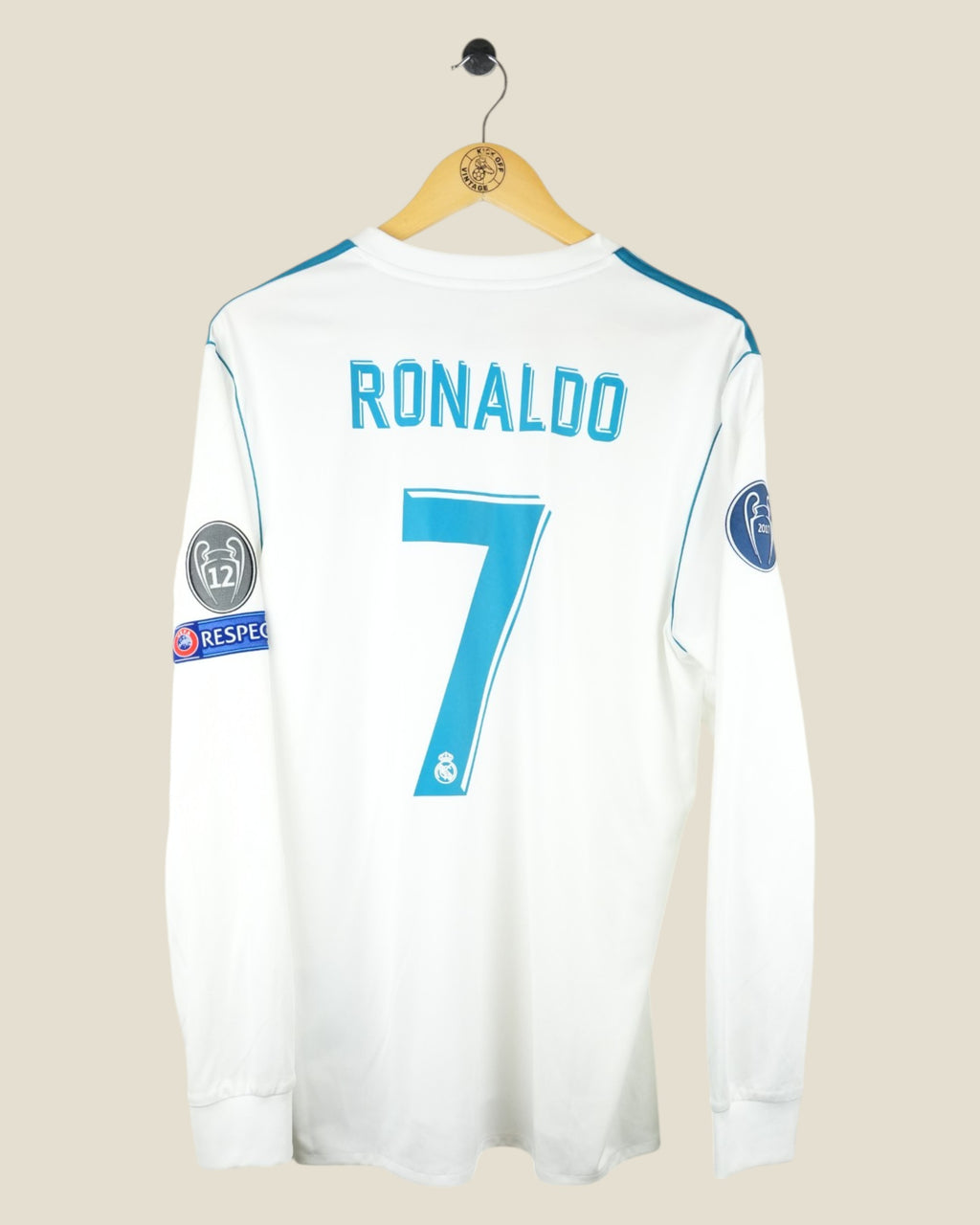 REAL MADRID 2017/18 RONALDO HOME SHIRT L/S (L) ADIDAS