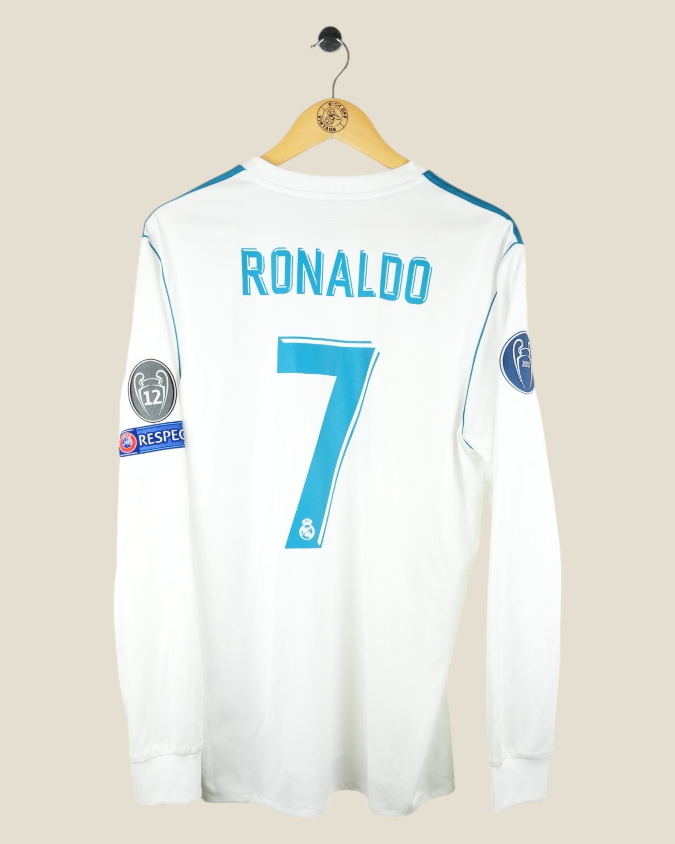 REAL MADRID 2017/18 RONALDO HOME SHIRT L/S (L) ADIDAS