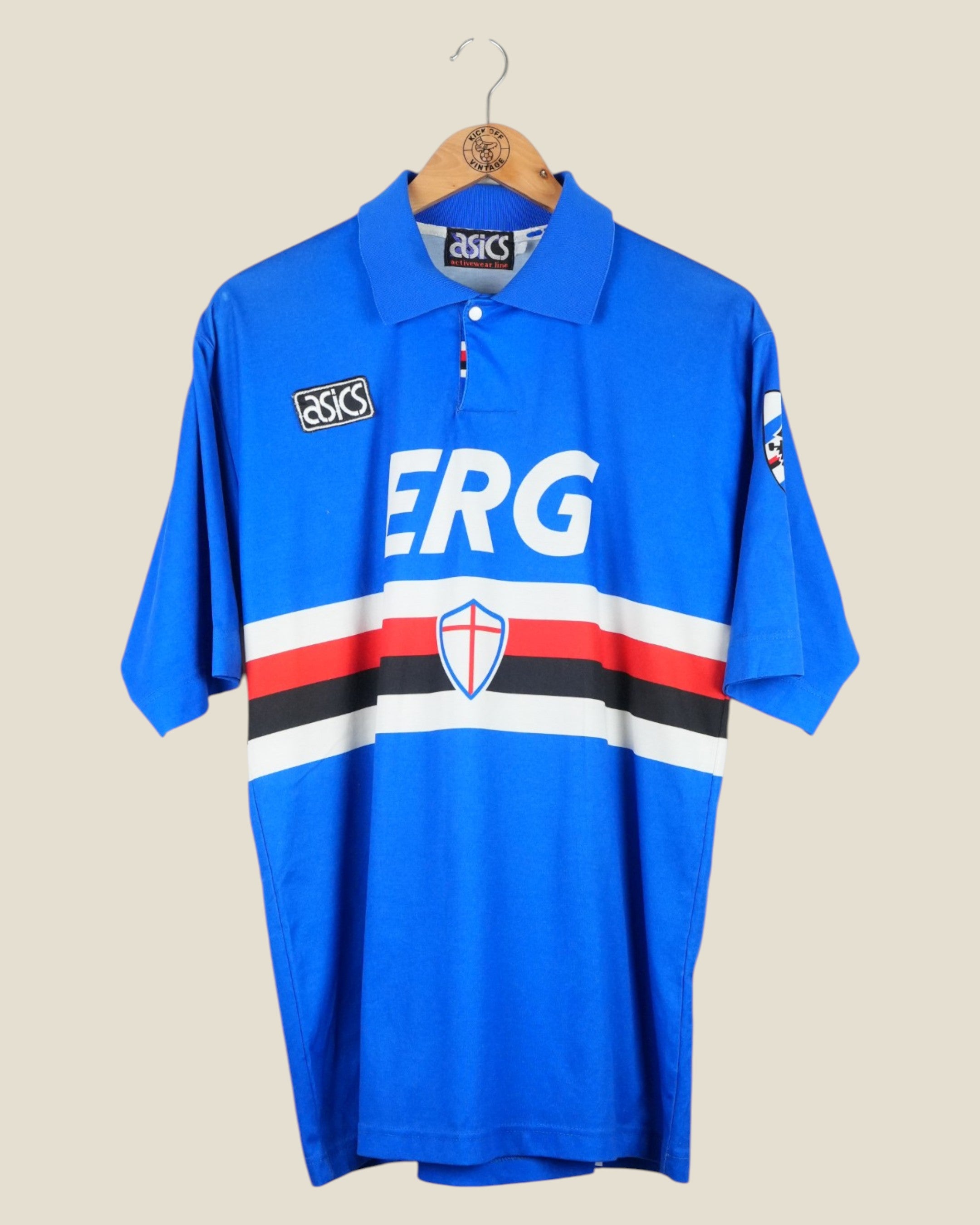 SAMPDORIA 1992/94 HOME SHIRT (L) ASICS