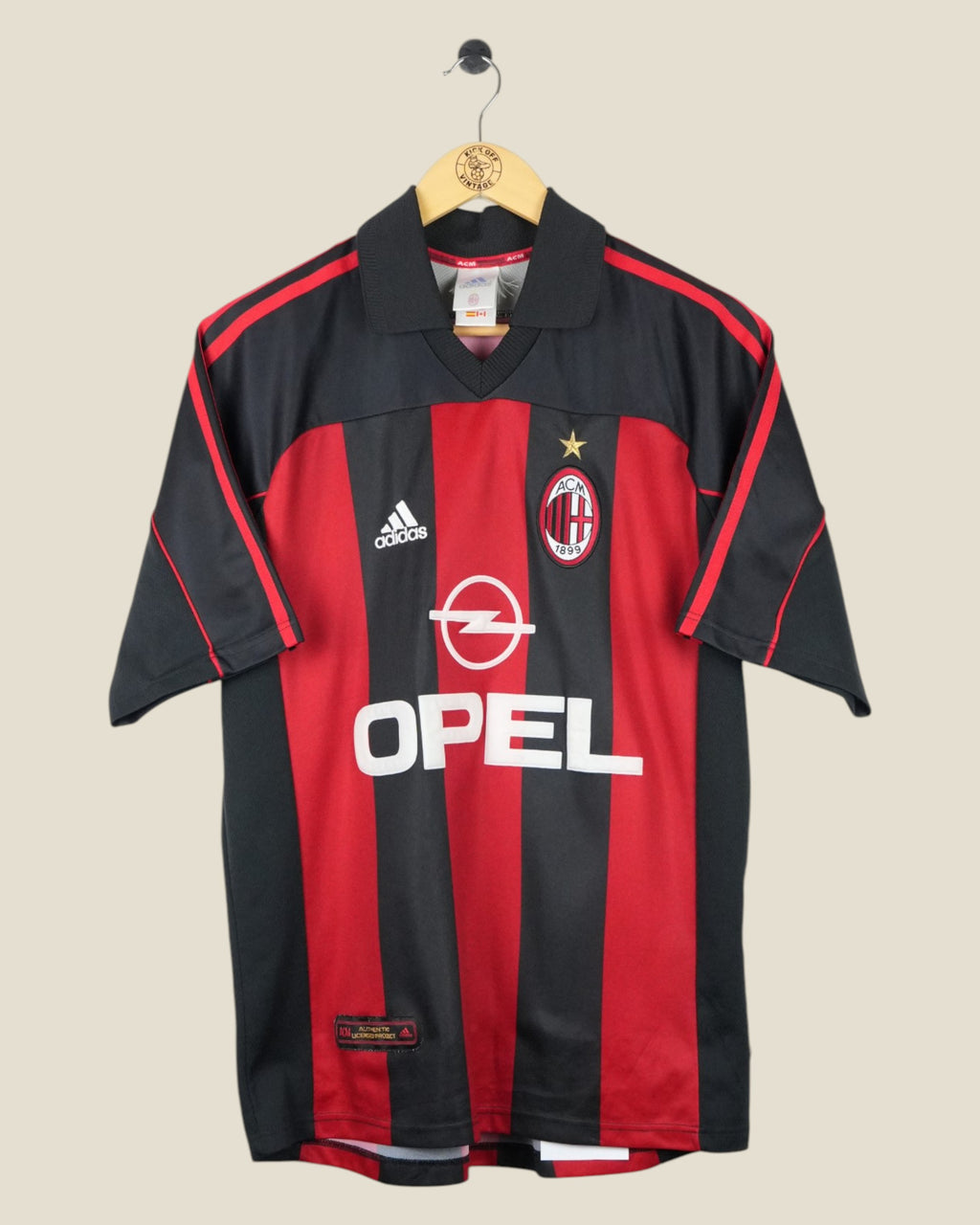 AC MILAN 2000/02 RUI COSTA HOME SHIRT (M) ADIDAS