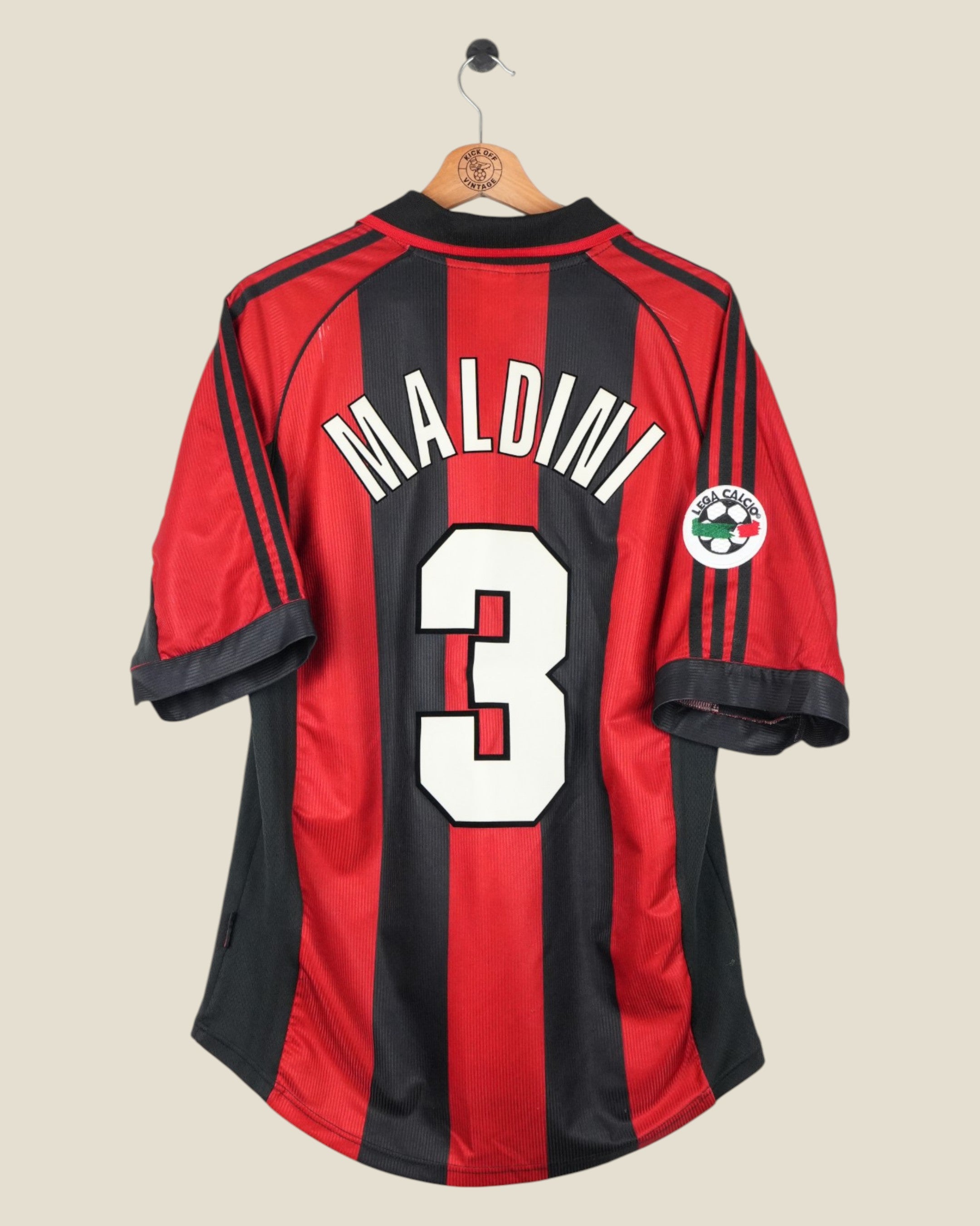 AC MILAN 1998/99 MALDINI HOME SHIRT (L) ADIDAS