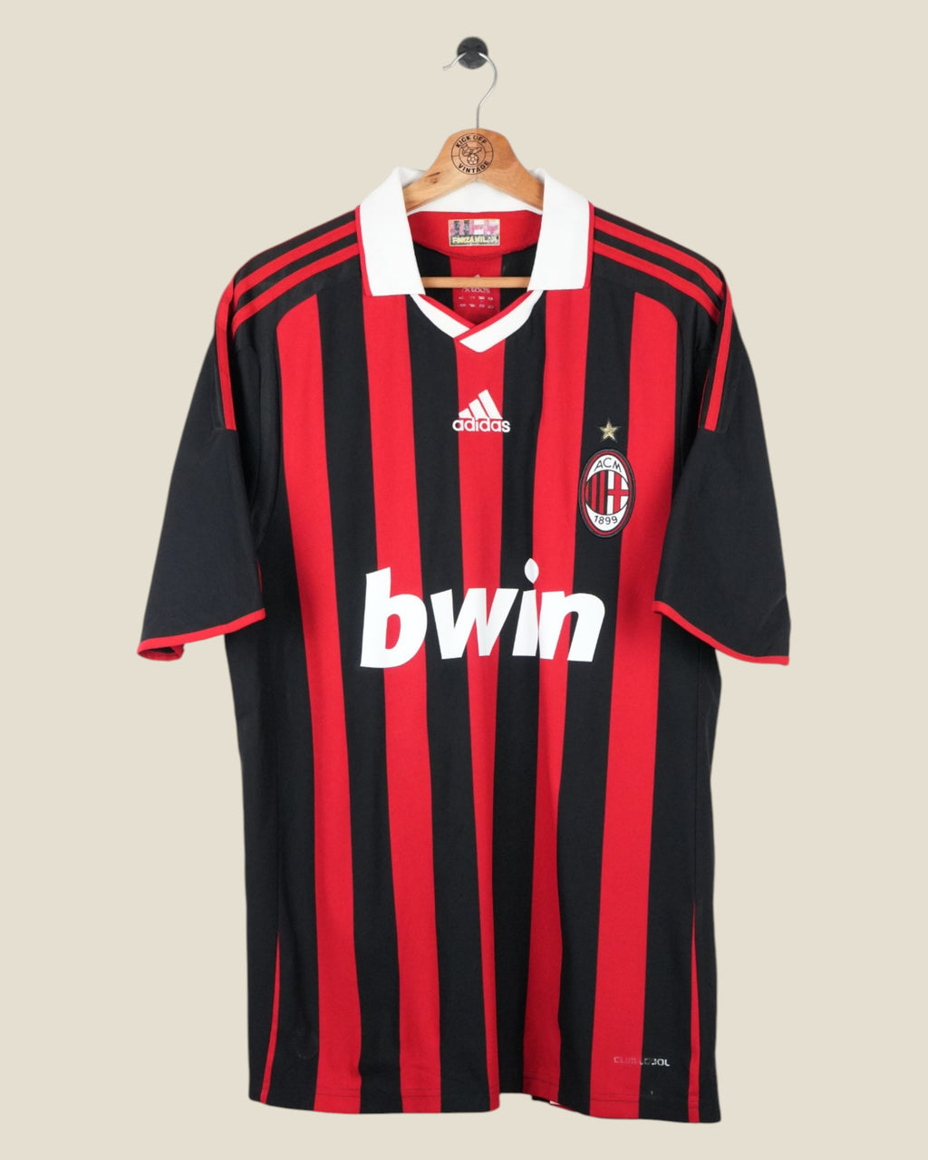 AC MILAN 2009/10 BECKHAM HOME SHIRT (L) ADIDAS