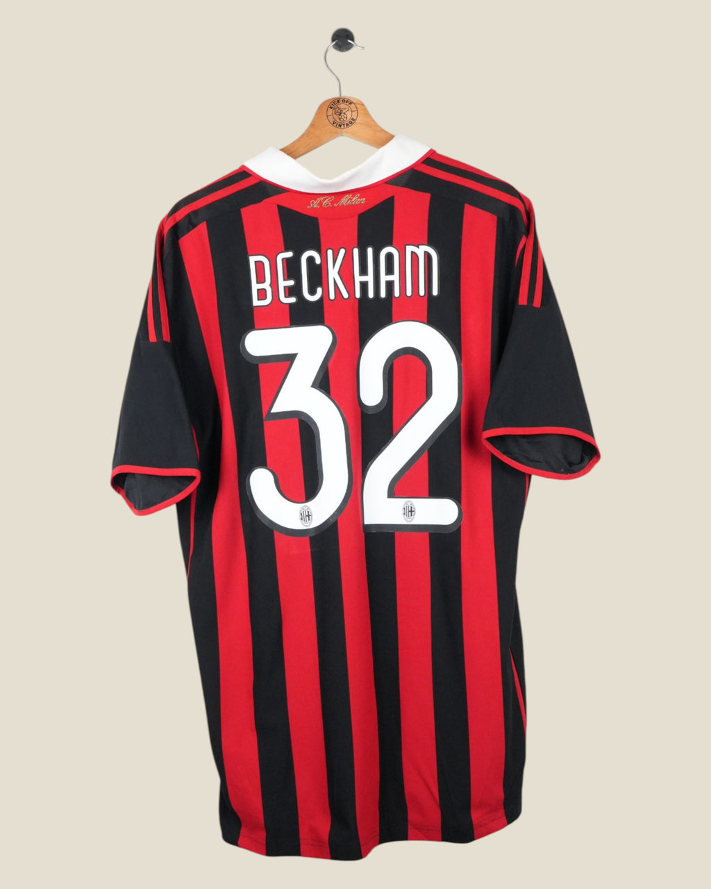 AC MILAN 2009/10 BECKHAM HOME SHIRT (L) ADIDAS