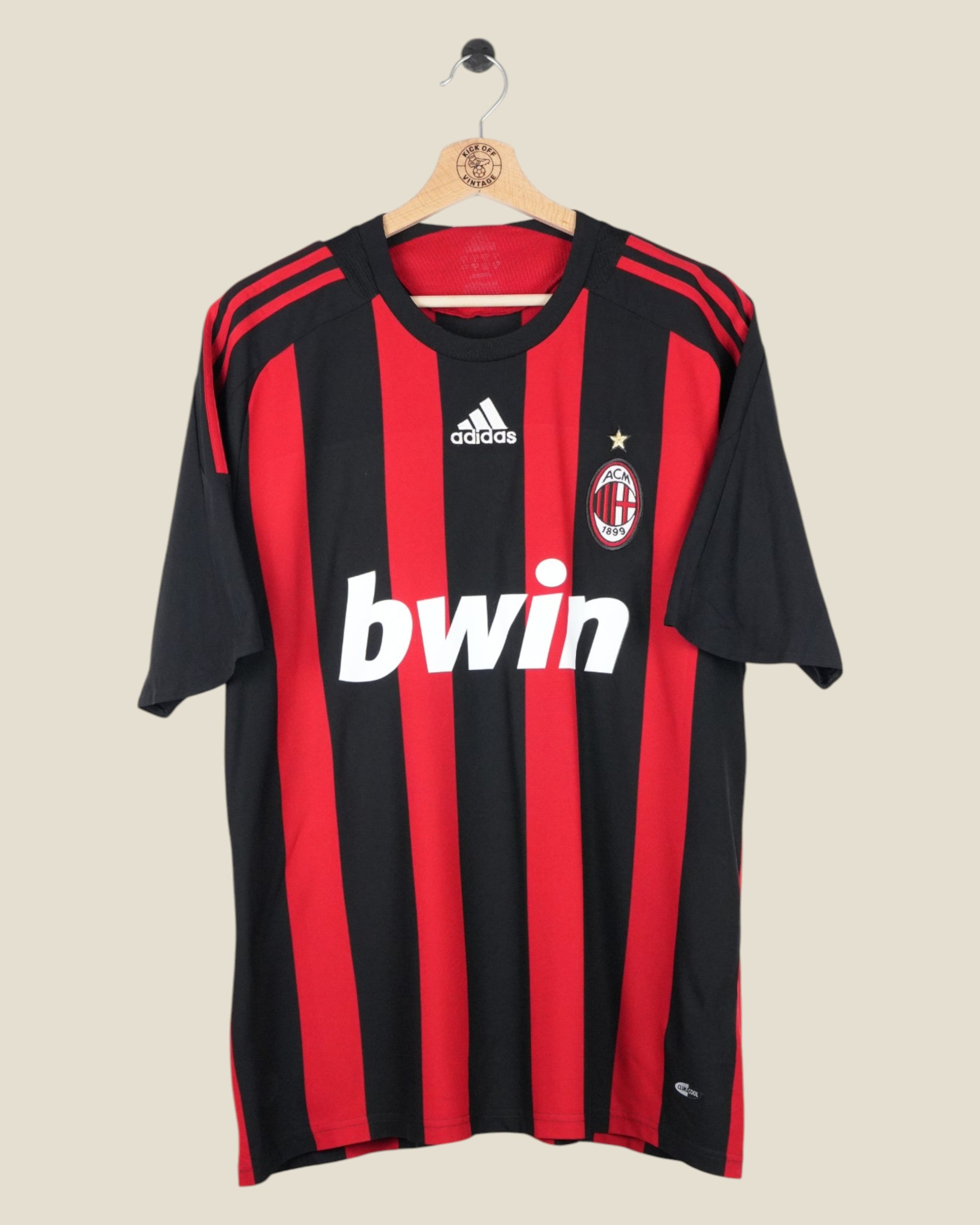 AC MILAN 2008/09 MALDINI HOME SHIRT (L) ADIDAS