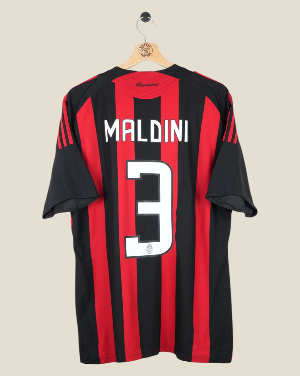 AC MILAN 2008/09 MALDINI HOME SHIRT (L) ADIDAS