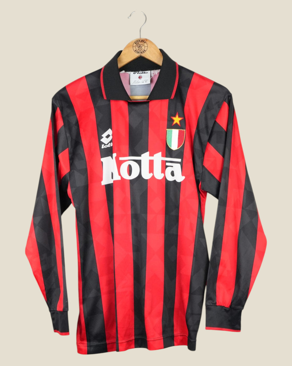 AC MILAN 1993/94 HOME SHIRT L/S (S/M) LOTTO