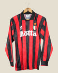 AC MILAN 1993/94 HOME SHIRT L/S (S/M) LOTTO