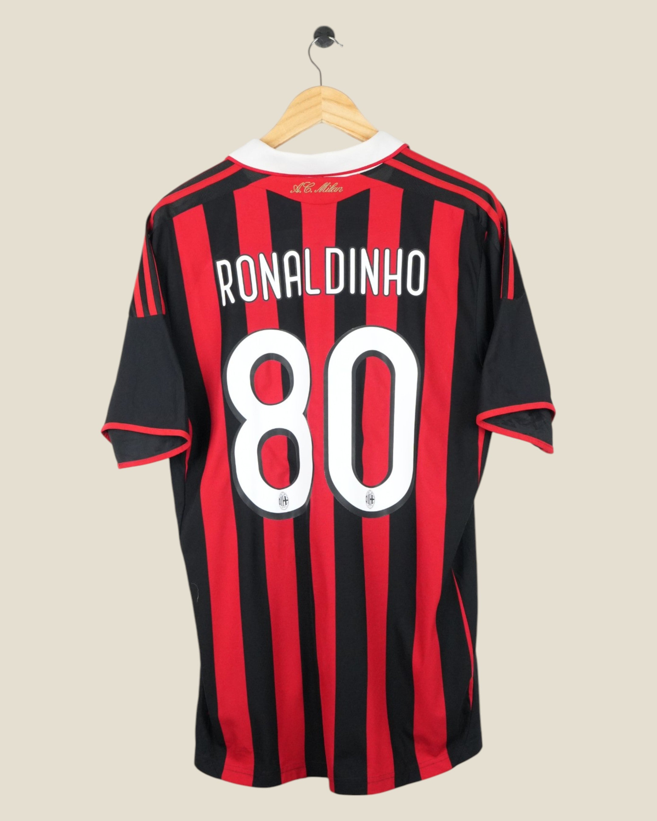 AC MILAN 2009/10 RONALDINHO HOME SHIRT (L) ADIDAS