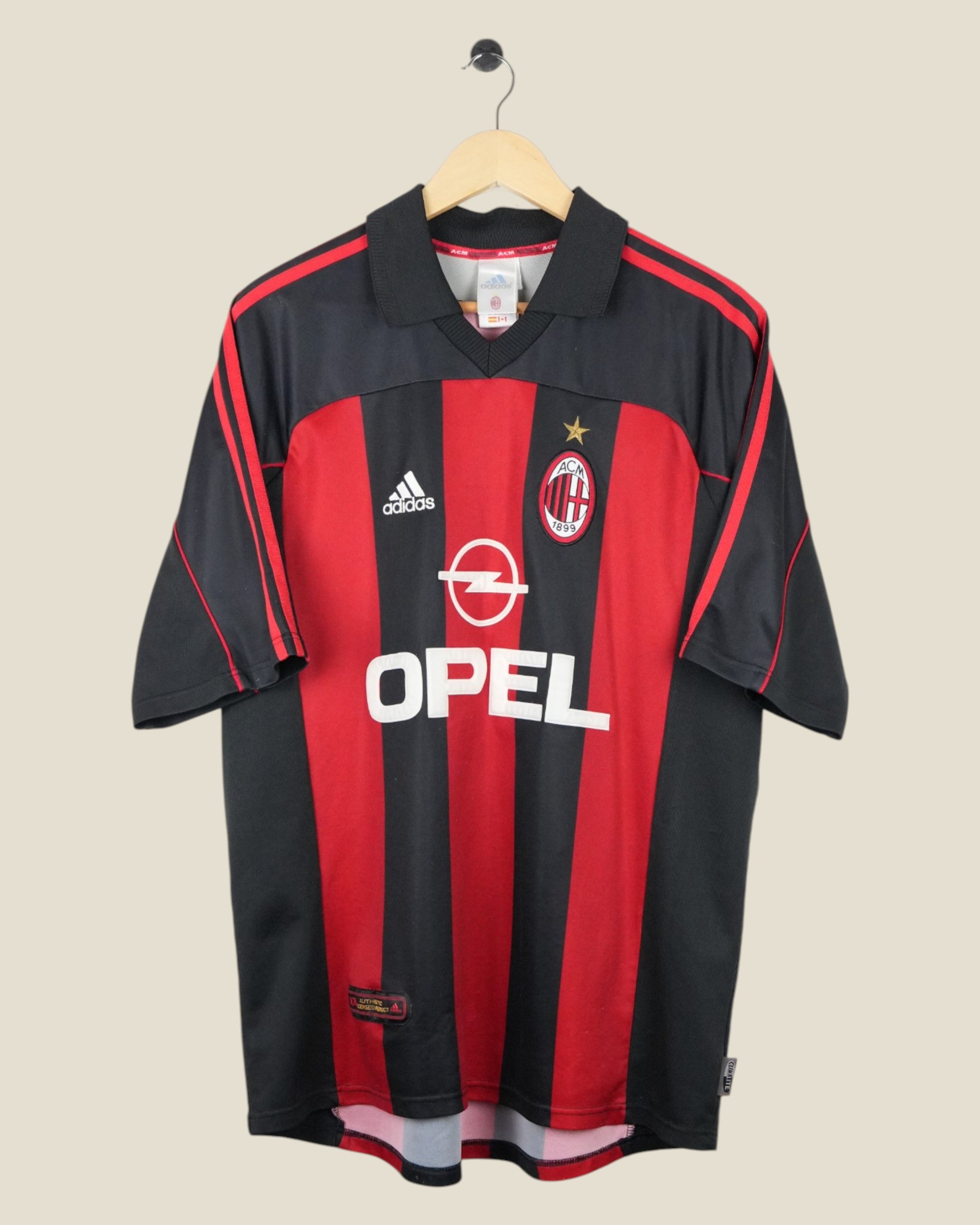 AC MILAN 2000/01 MALDINI HOME SHIRT (XL) ADIDAS