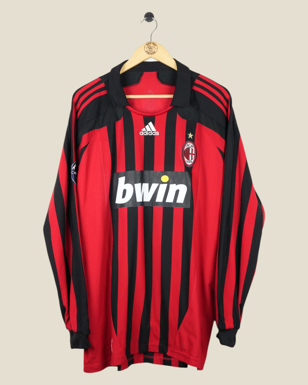 AC MILAN 2007/08 INZAGHI HOME SHIRT L/S UCL (XL) ADIDAS