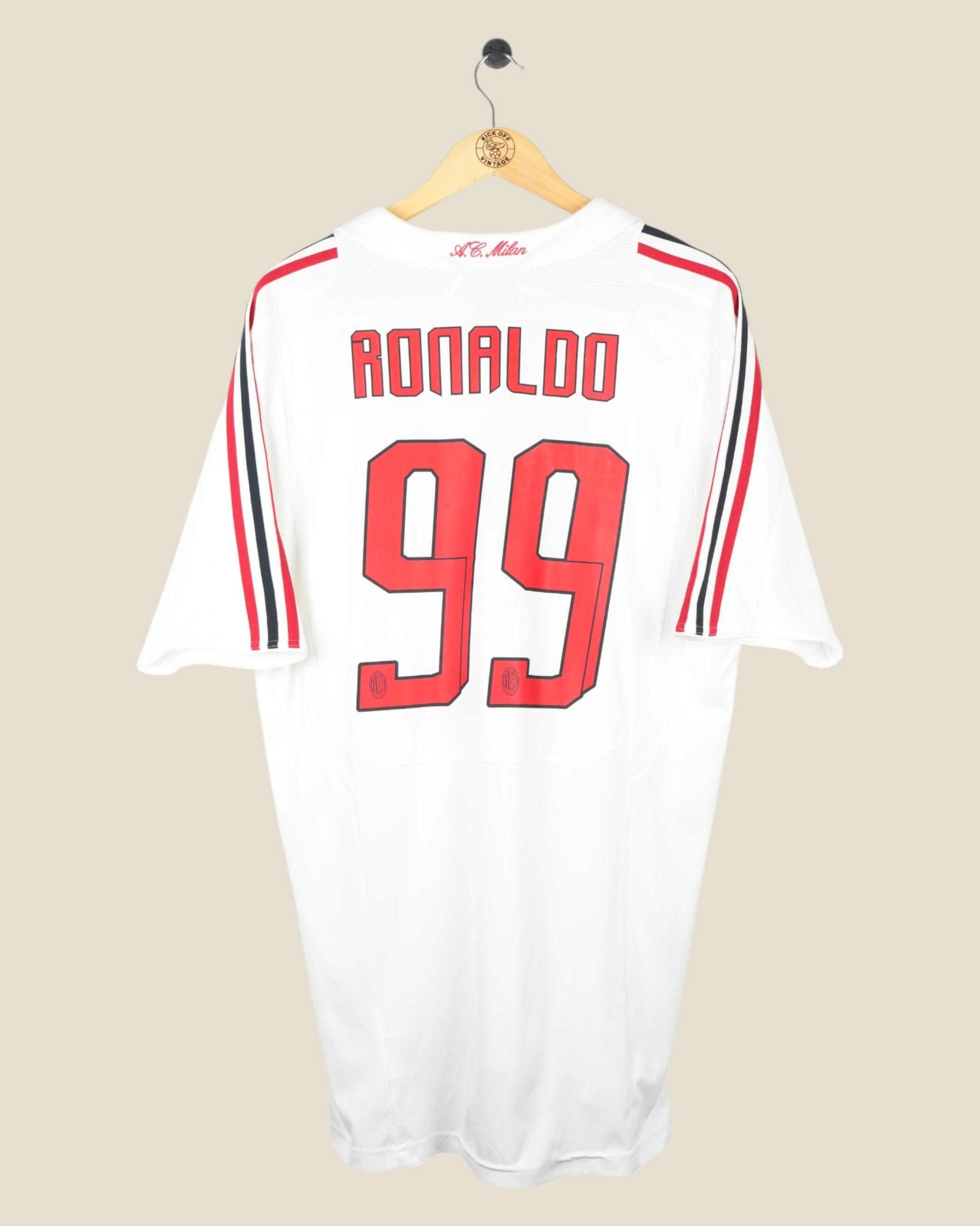 AC MILAN 2007/08 RONALDO AWAY SHIRT (L) ADIDAS