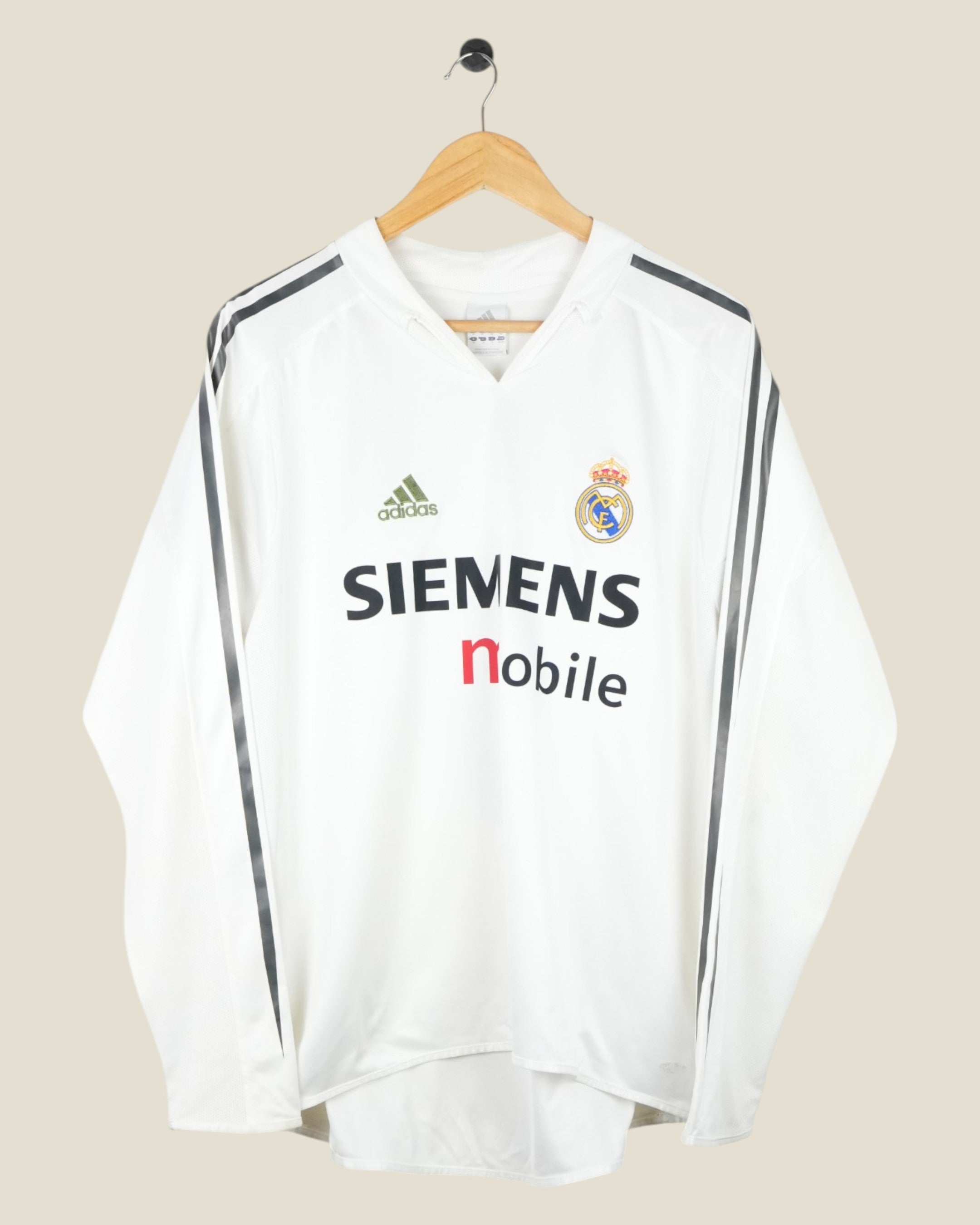 REAL MADRID 2004/05 RONALDO HOME SHIRT L/S LA LIGA (M) ADIDAS