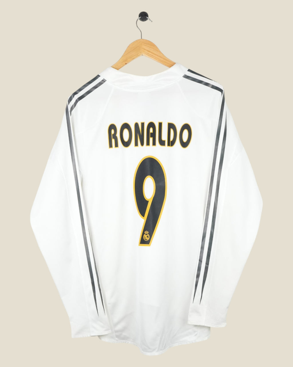 REAL MADRID 2004/05 RONALDO HOME SHIRT L/S LA LIGA (M) ADIDAS