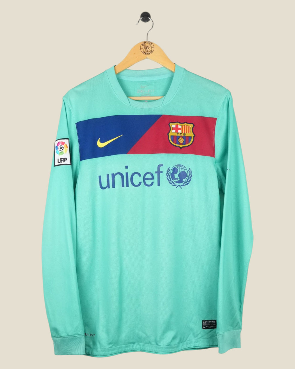 BARCELONA 2010/11 MESSI AWAY SHIRT L/S LA LIGA (S) NIKE