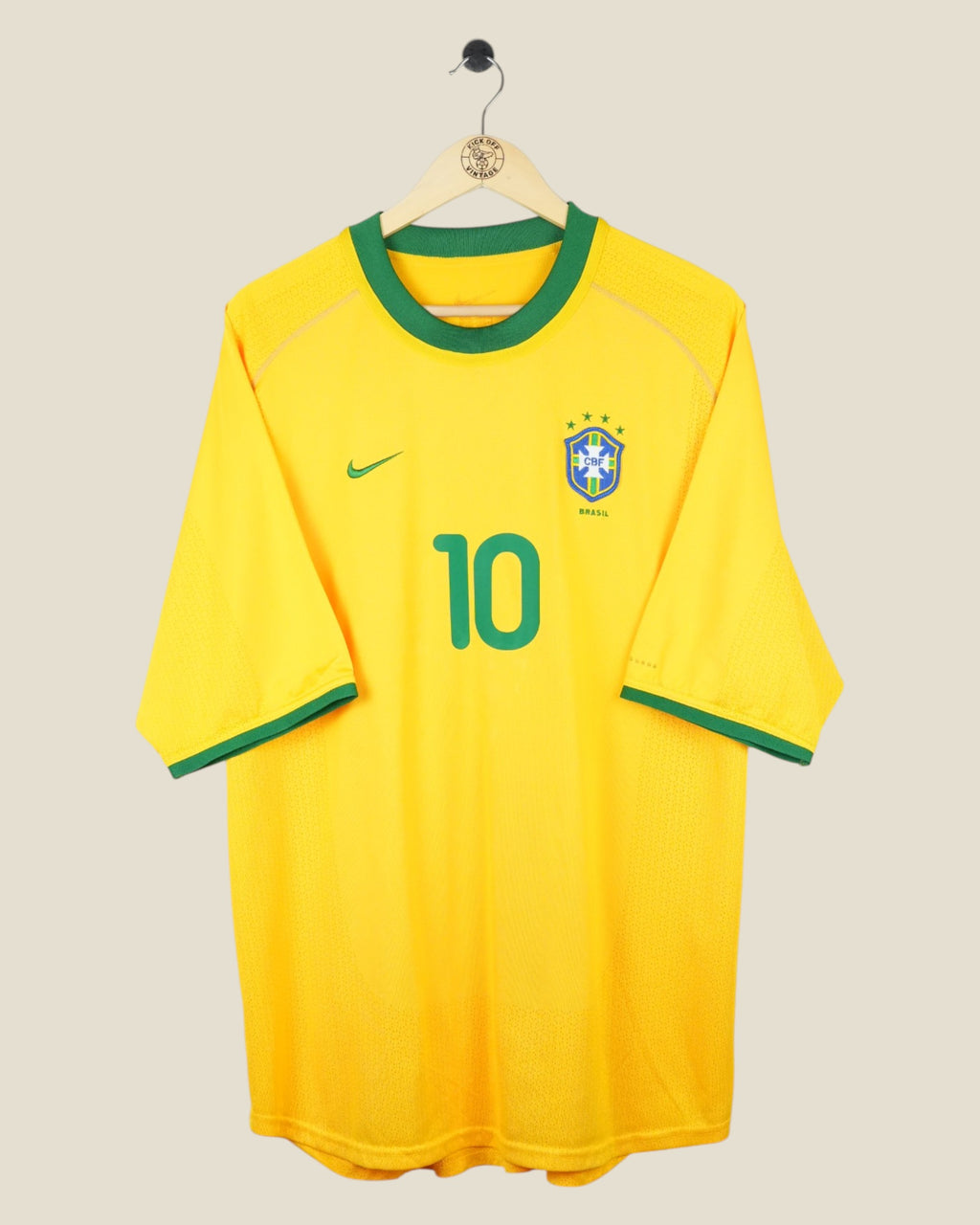 BRAZIL 2000 RIVALDO HOME SHIRT (L/XL) NIKE