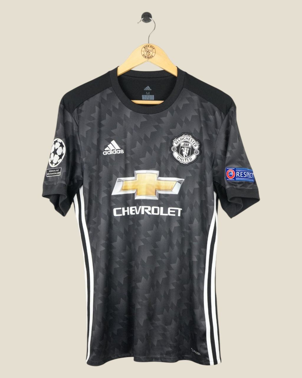 MANCHESTER UNITED 2017/18 POGBA UCL AWAY SHIRT (M) ADIDAS