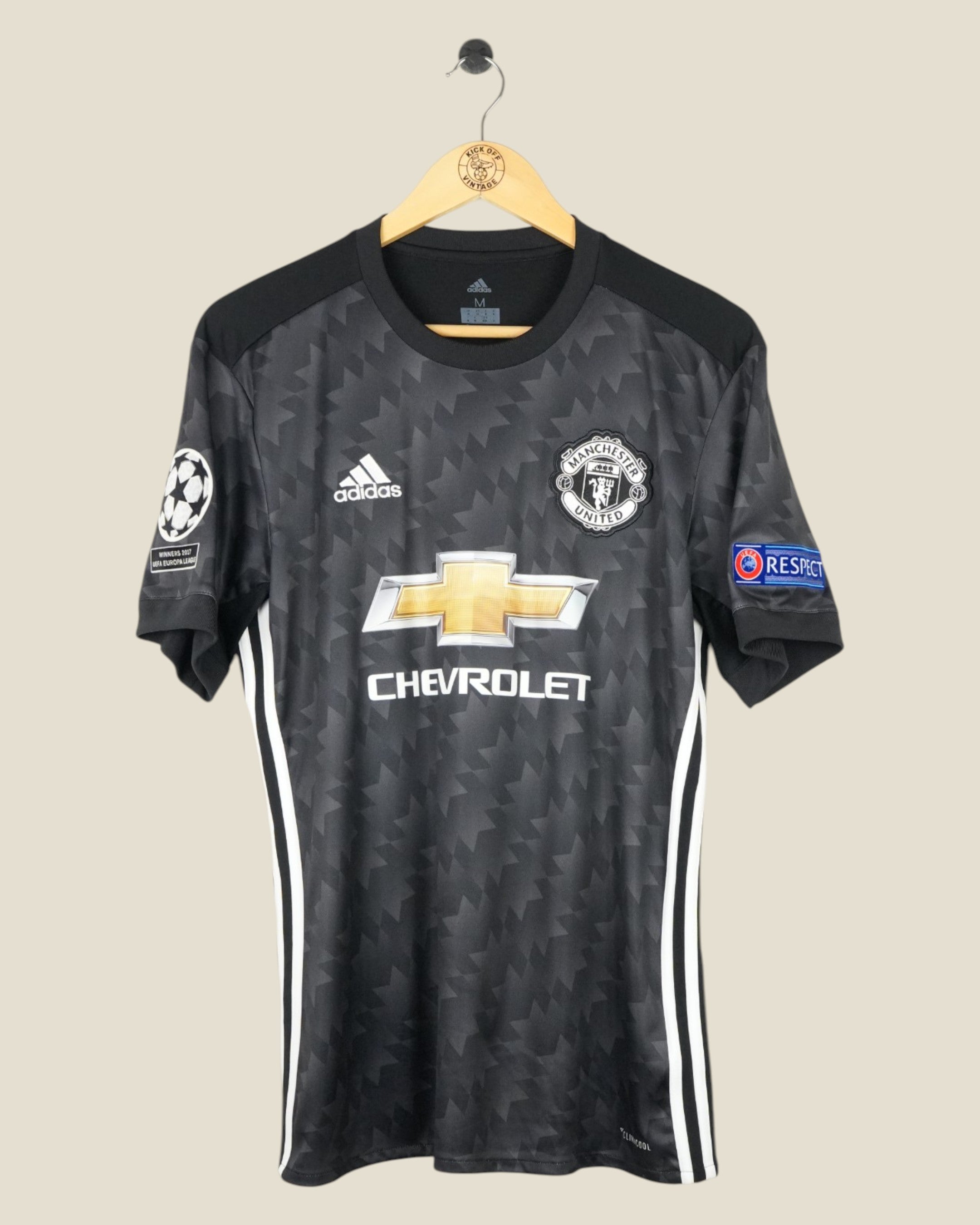 MANCHESTER UNITED 2017/18 POGBA UCL AWAY SHIRT (M) ADIDAS