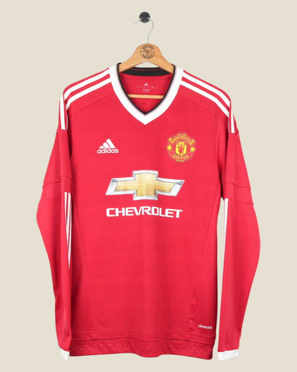 MANCHESTER UNITED 2015/16 ROONEY HOME SHIRT L/S (S) ADIDAS