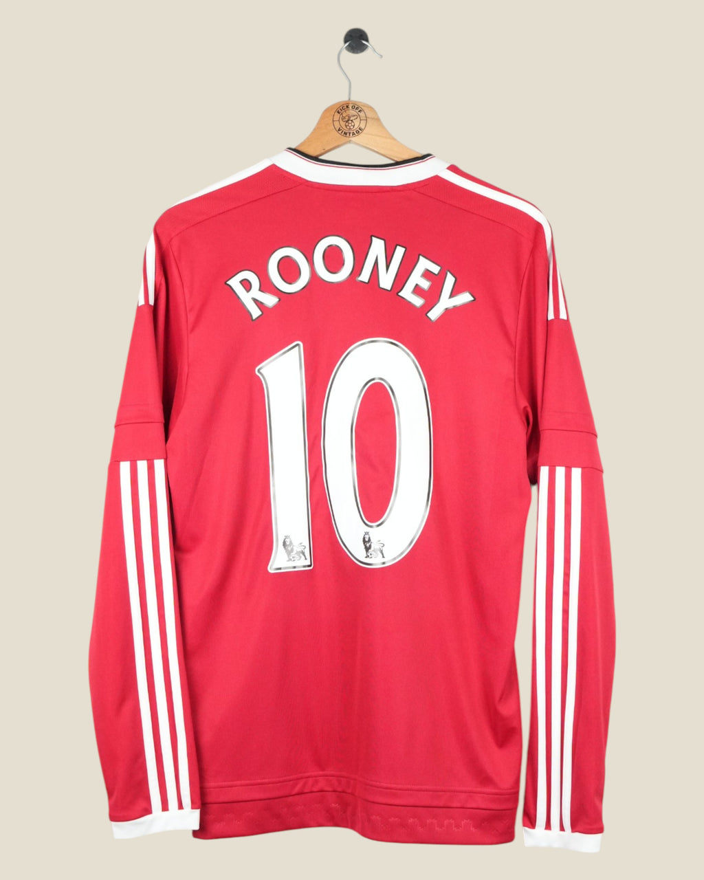 MANCHESTER UNITED 2015/16 ROONEY HOME SHIRT L/S (S) ADIDAS
