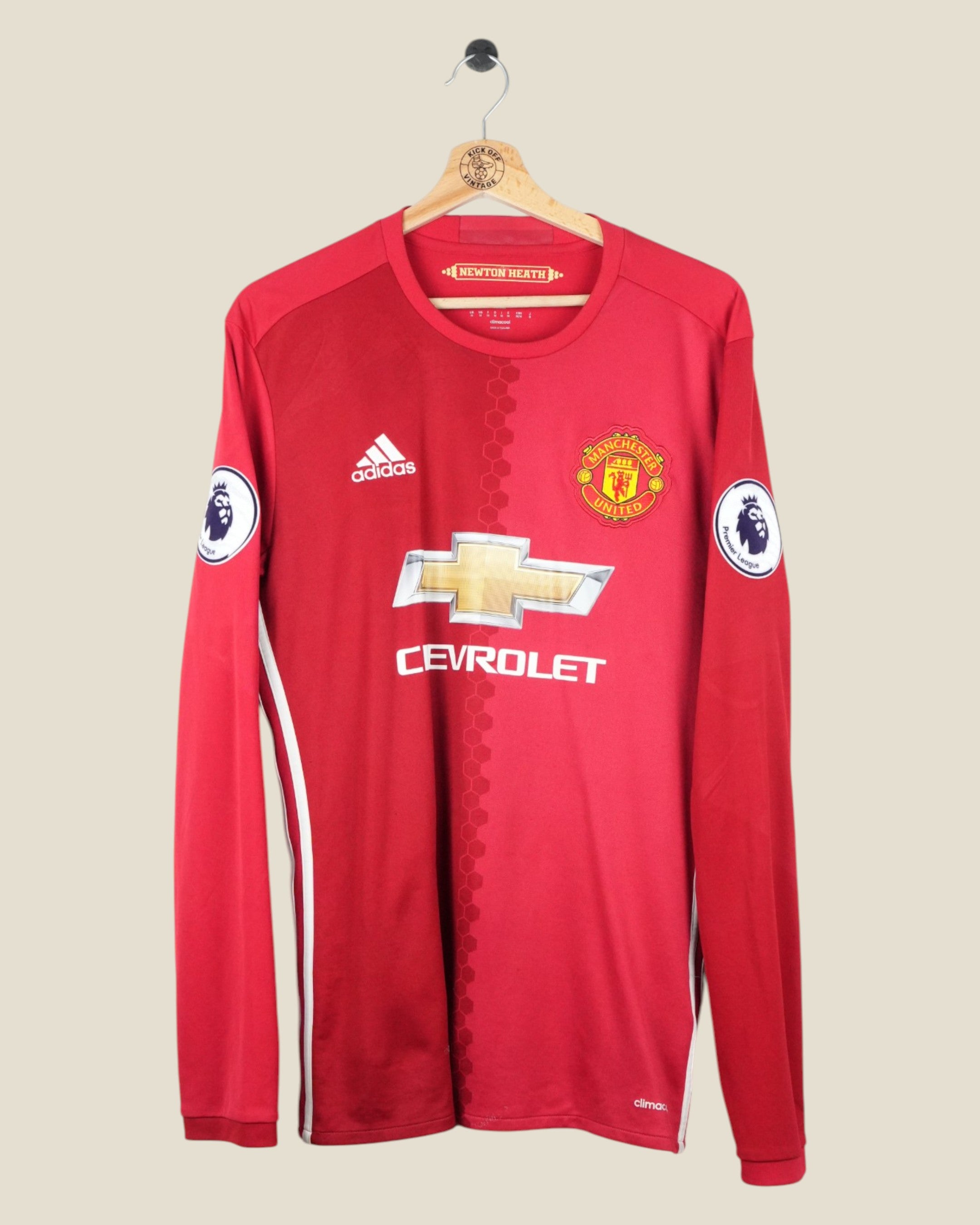 MANCHESTER UNITED 2016/17 RASHFORD HOME SHIRT L/S EPL (M) ADIDAS
