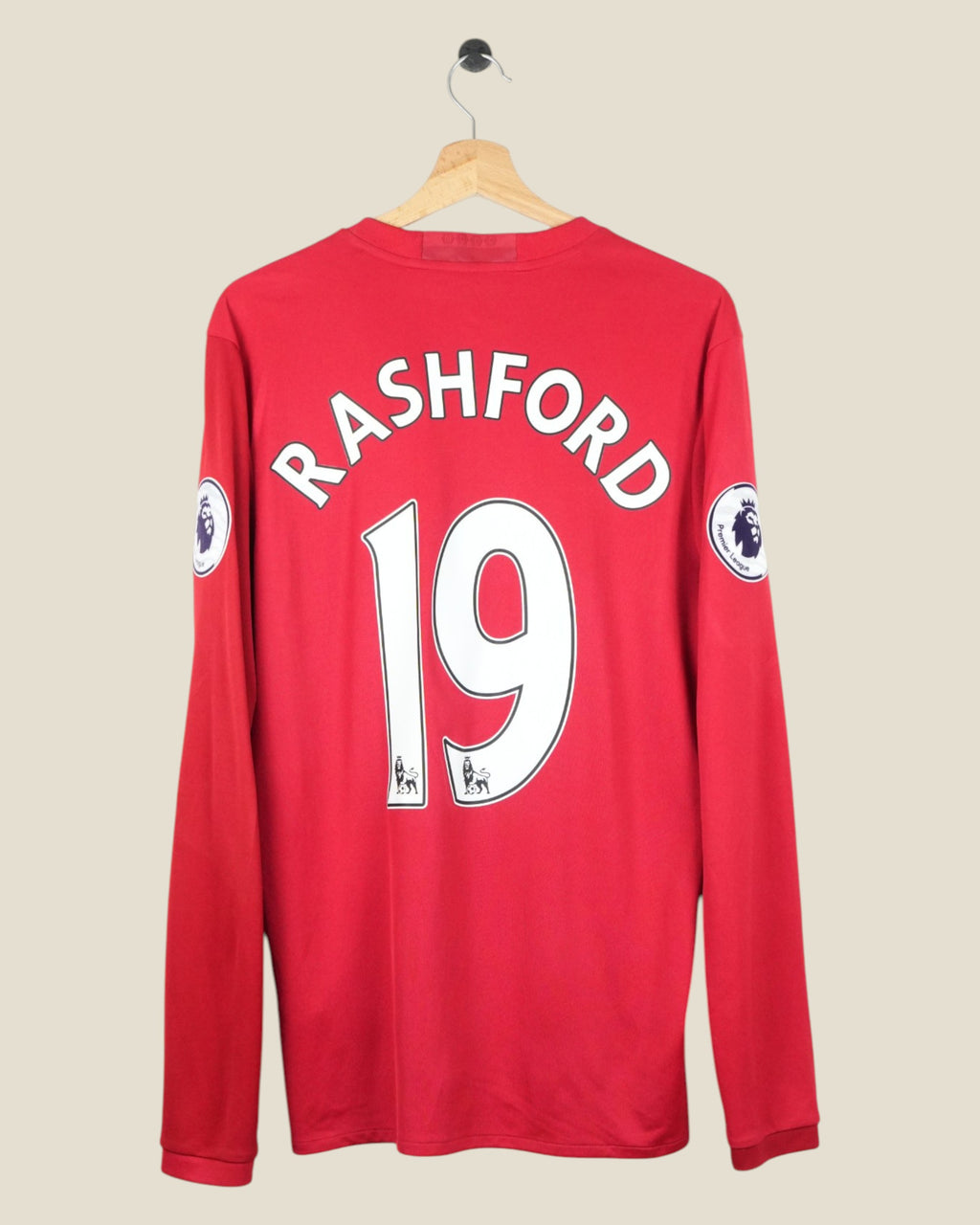 MANCHESTER UNITED 2016/17 RASHFORD HOME SHIRT L/S EPL (M) ADIDAS