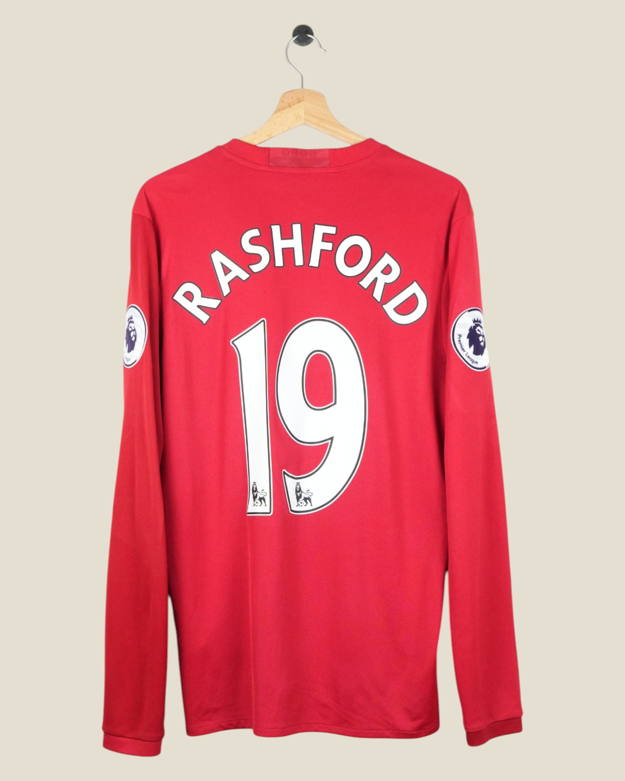 MANCHESTER UNITED 2016/17 RASHFORD HOME SHIRT L/S EPL (M) ADIDAS