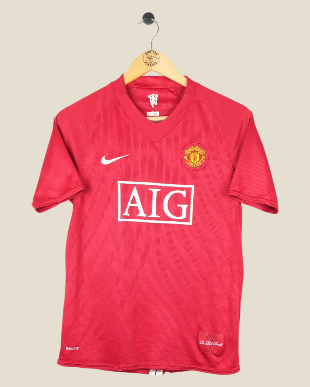 MANCHESTER UNITED 2007/09 VIDIC HOME SHIRT (KIDS XL) NIKE