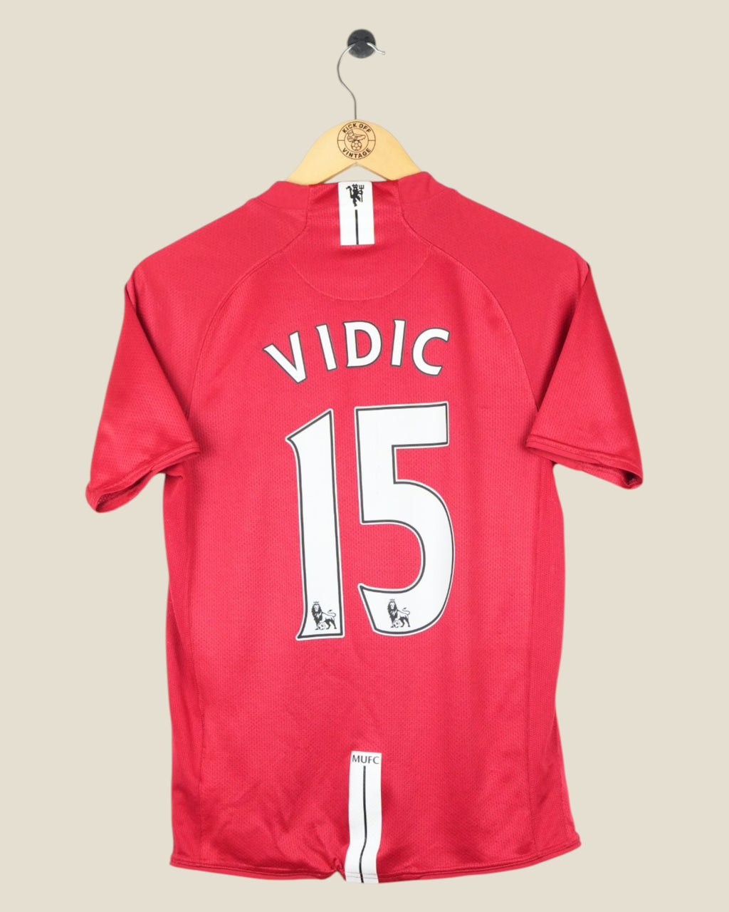 MANCHESTER UNITED 2007/09 VIDIC HOME SHIRT (KIDS XL) NIKE