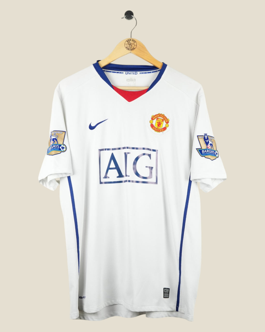 MANCHESTER UNITED 2008/09 VIDIC SIGNED AWAY SHIRT (L) NIKE