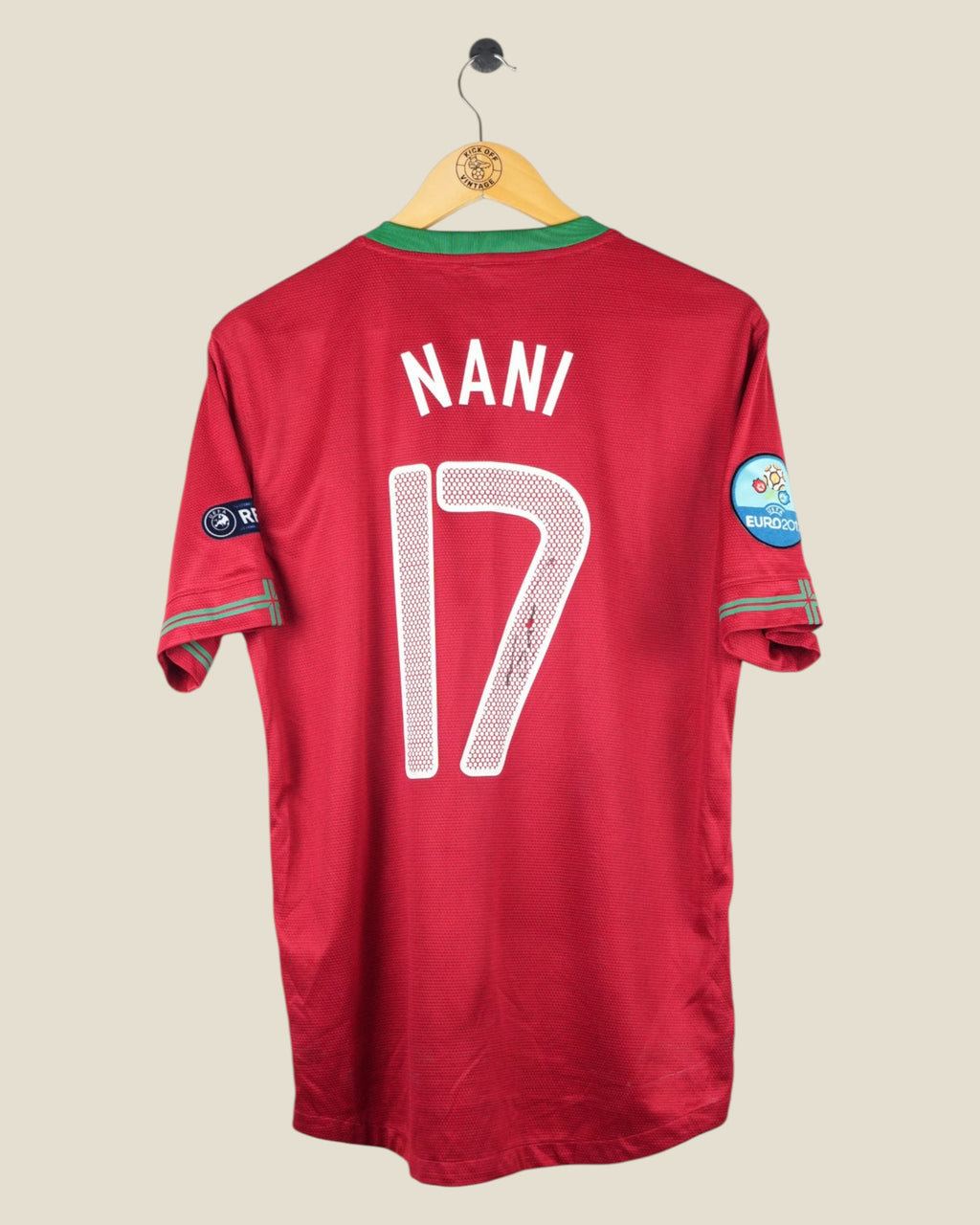 PORTUGAL 2012 NANI SIGNED HOME SHIRT (M) NIKE