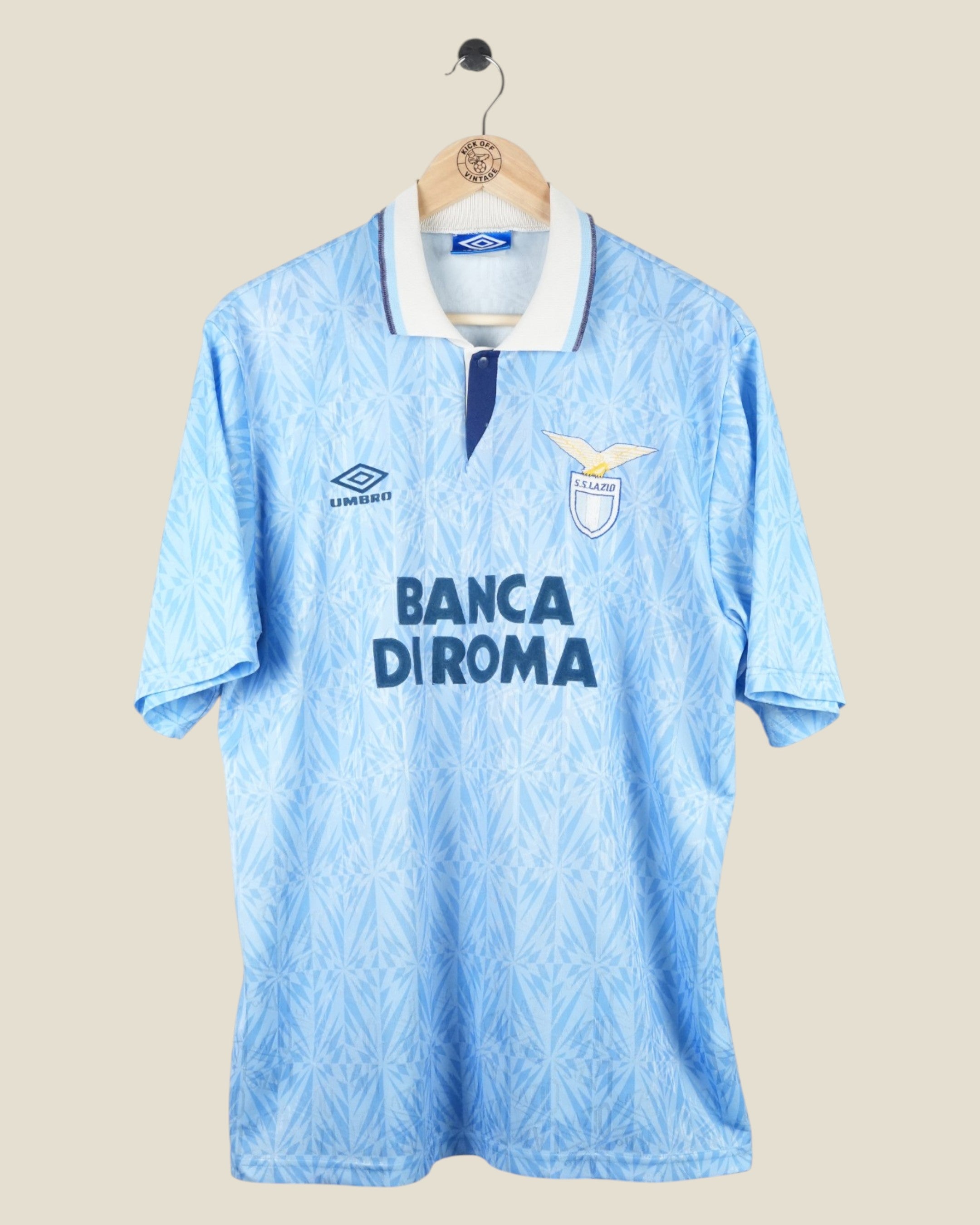 LAZIO 1992/93 HOME SHIRT (L) UMBRO