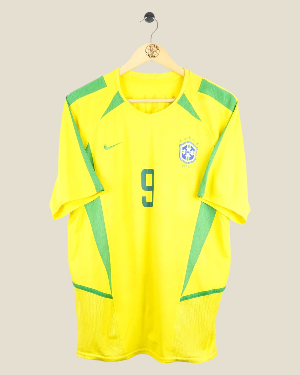BRAZIL 2002 RONALDO HOME SHIRT (M/L) NIKE