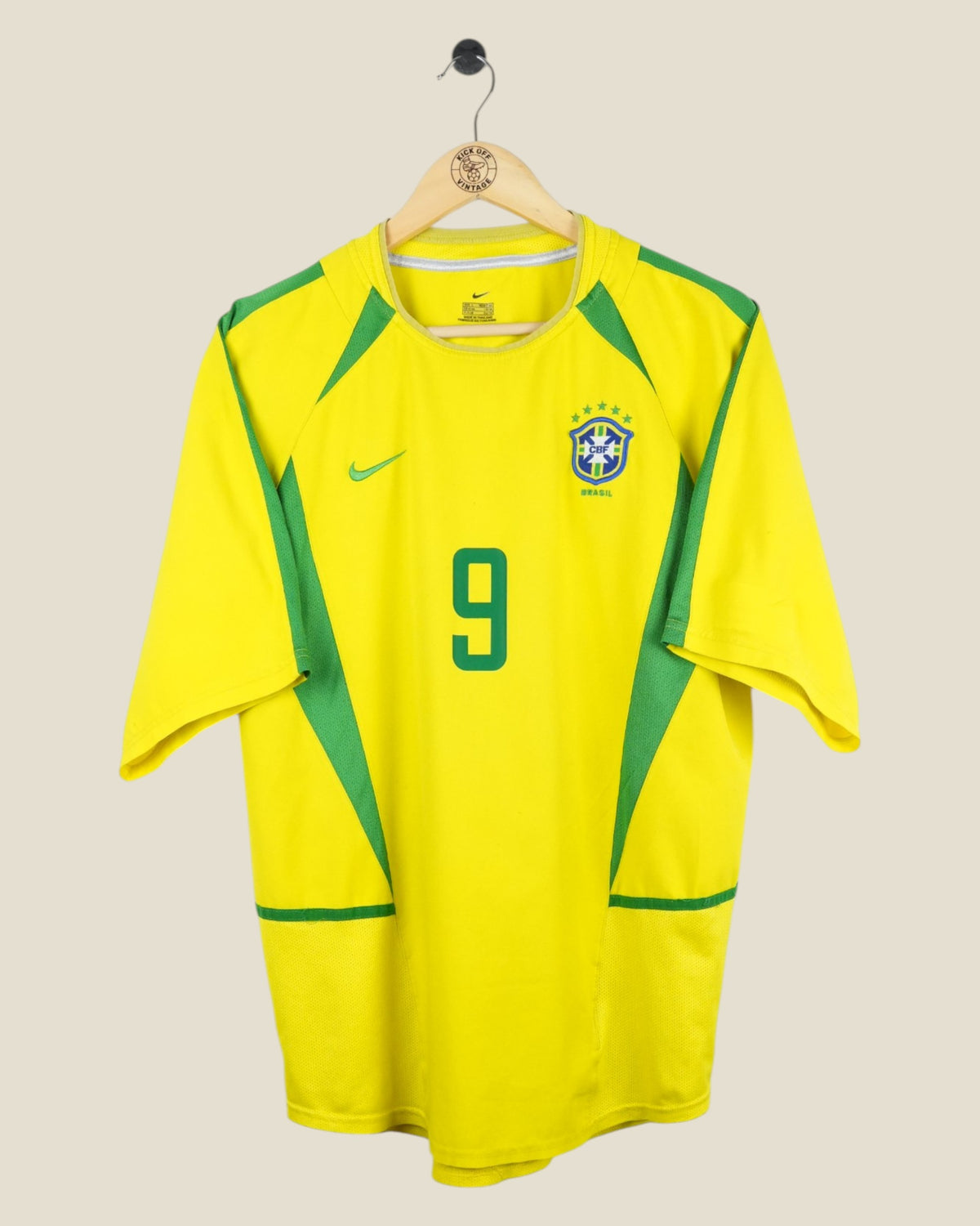 BRAZIL 2002 RONALDO HOME SHIRT (L) NIKE