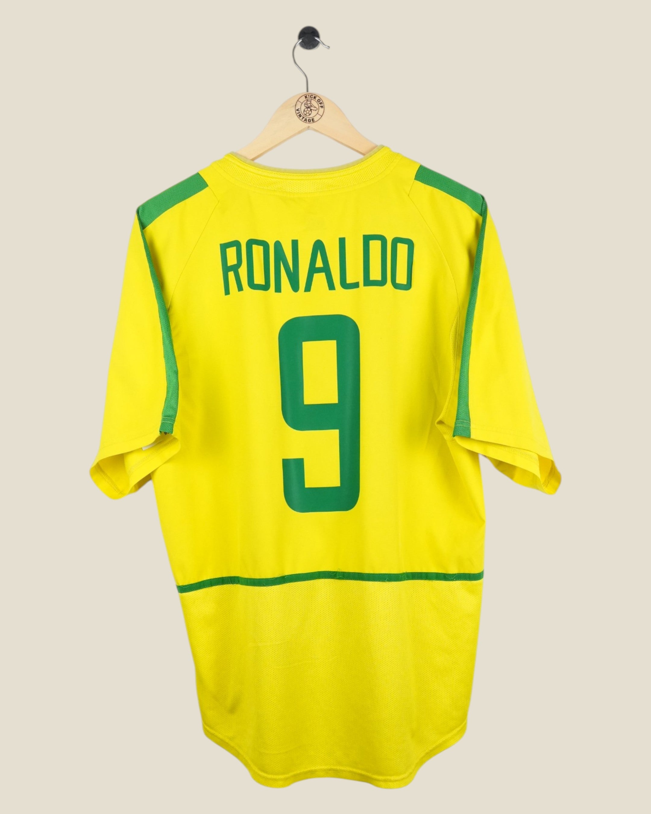 BRAZIL 2002 RONALDO HOME SHIRT (L) NIKE
