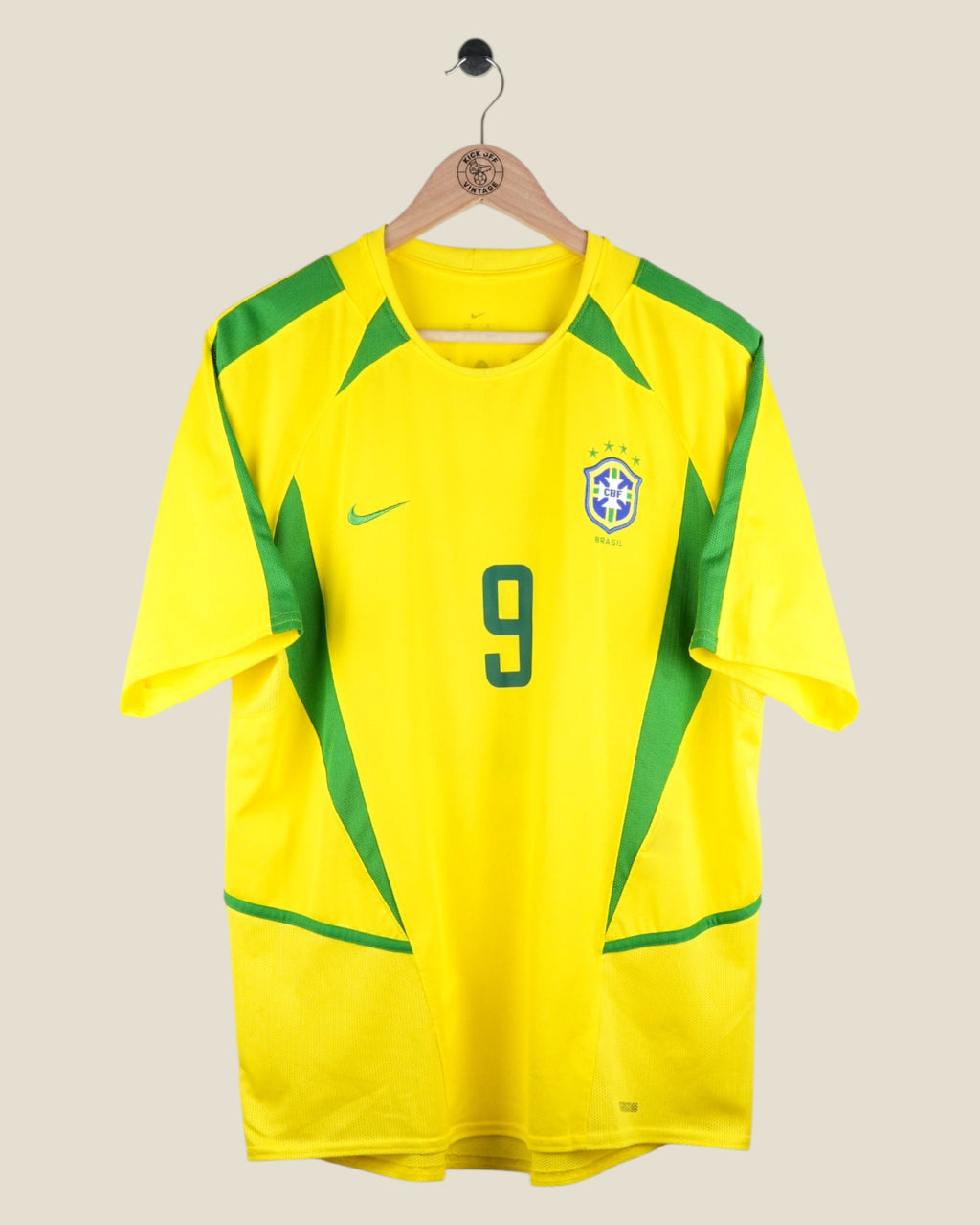 BRAZIL 2002 RONALDO HOME SHIRT (M) NIKE