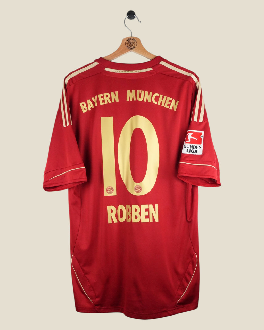 BAYERN MUNICH 2011/12 ROBBEN HOME SHIRT (L) ADIDAS
